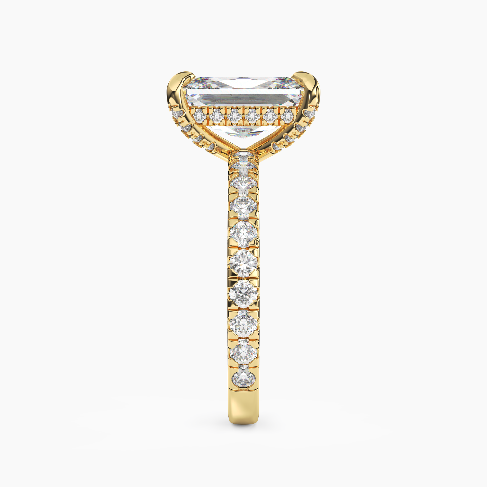 Breeze Radiant Hidden Halo 2.5 Carat Lab Grown Diamond Engagement Ring in 18K Yellow Gold