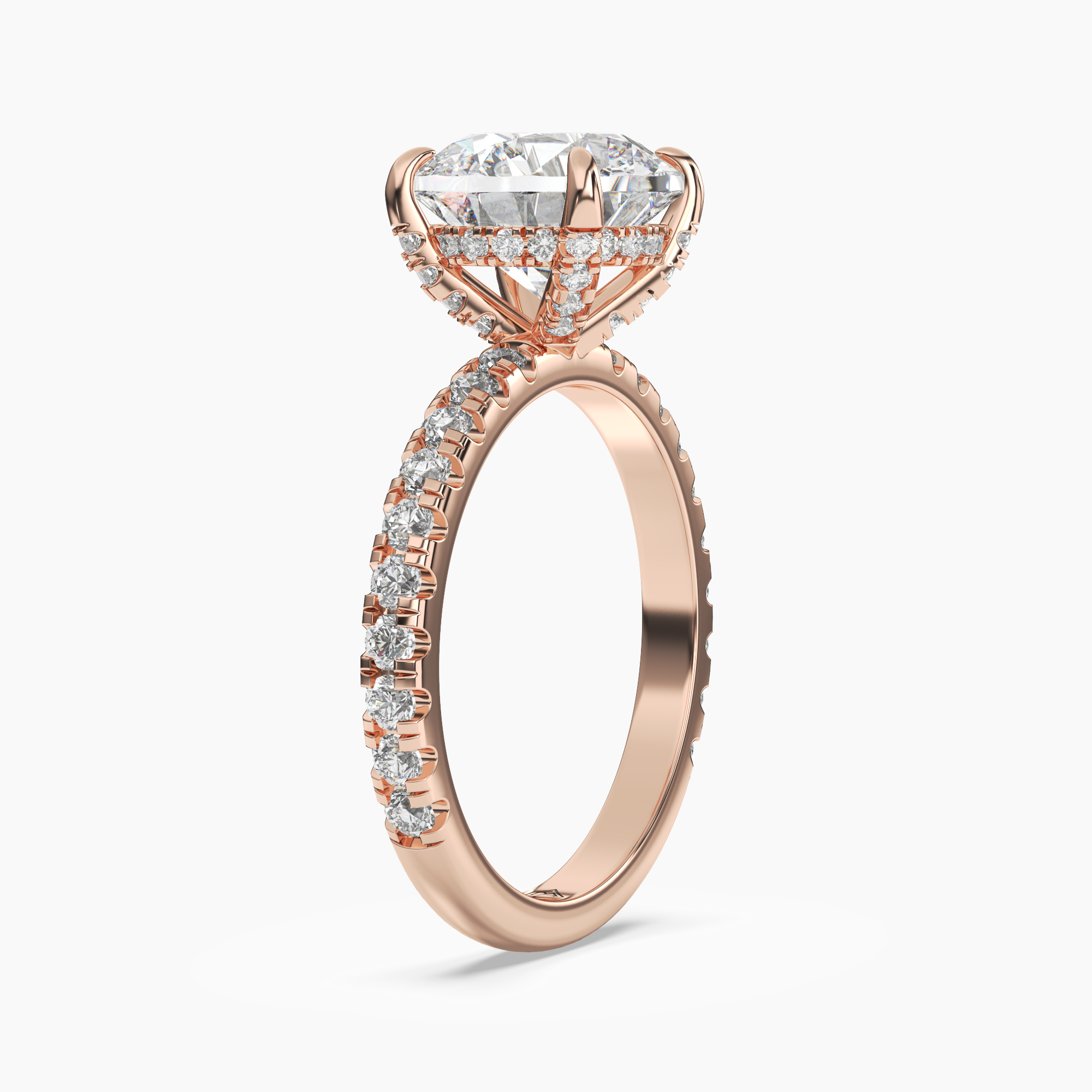 Breeze Round Hidden Halo 2 Carat Lab Grown Diamond Engagement Ring in 14K Yellow Gold
