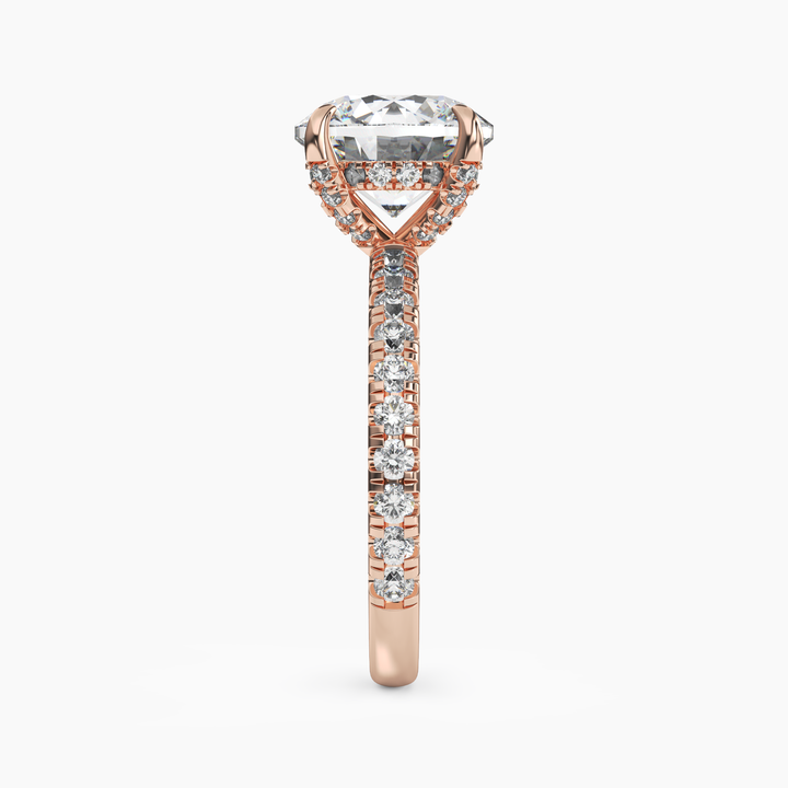 Breeze Round Hidden Halo 3 Carat Lab Grown Diamond Engagement Ring in 18K White Gold