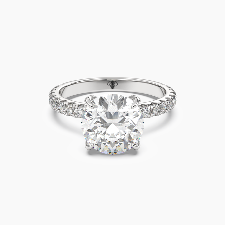 Breeze Round Hidden Halo 2 Carat Lab Grown Diamond Engagement Ring in 14K White Gold