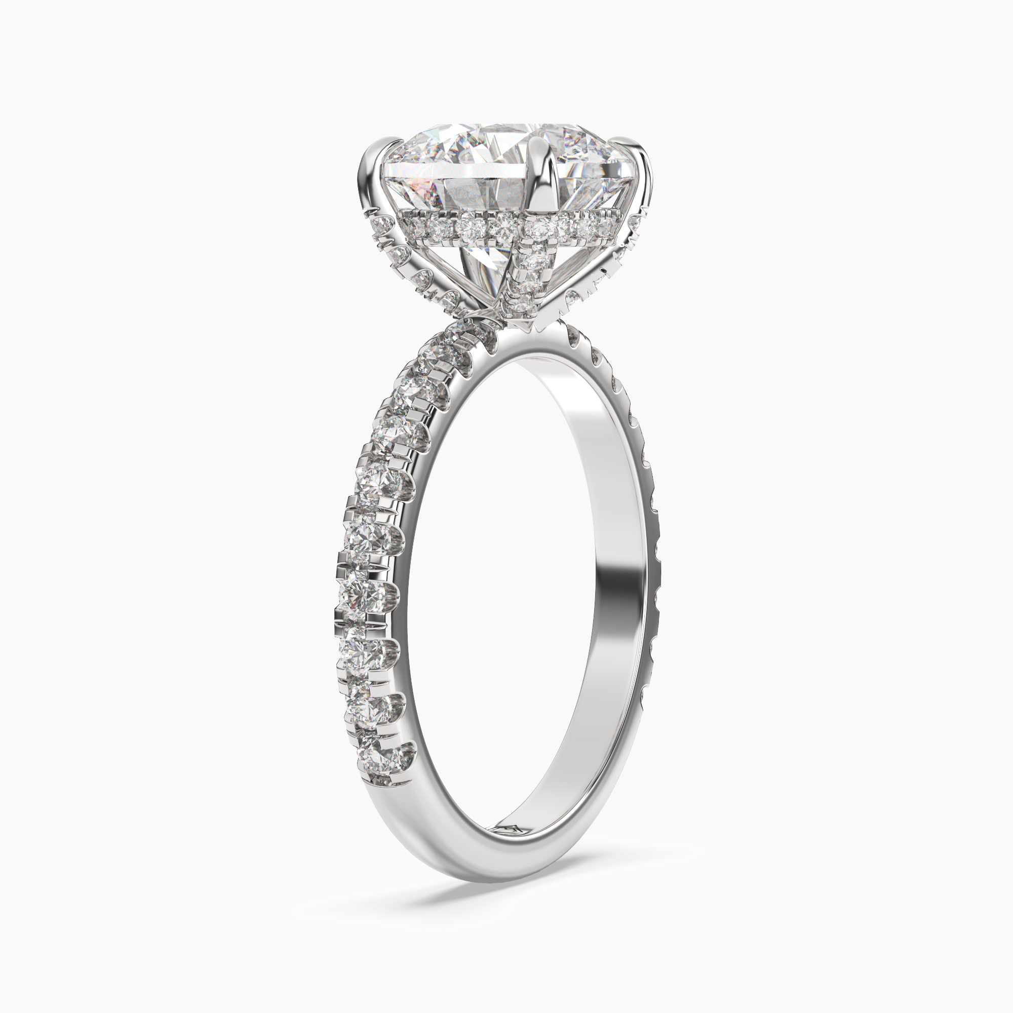 Breeze Round Hidden Halo 3 Carat Lab Grown Diamond Engagement Ring in 14K Yellow Gold