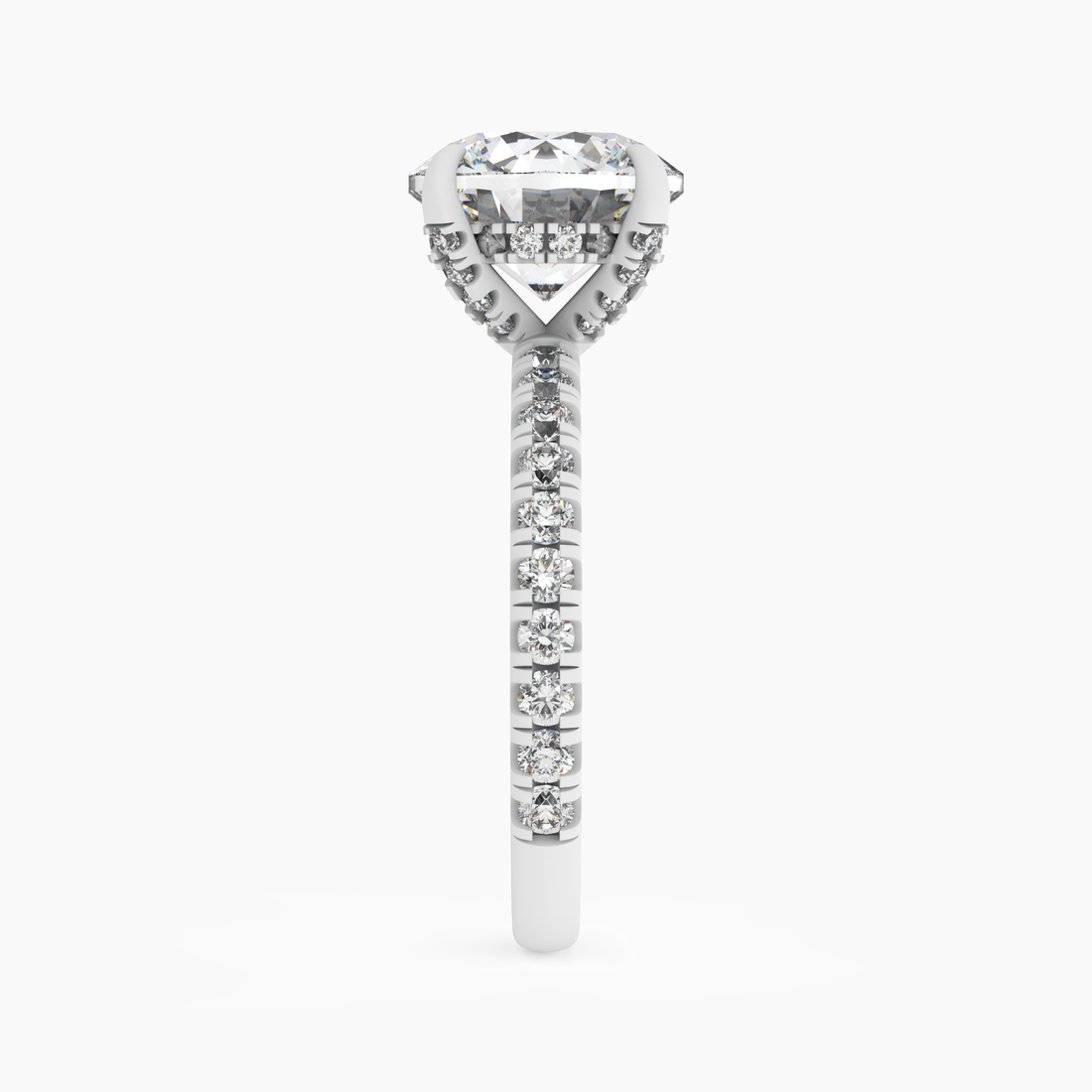Breeze Round Hidden Halo 1.5 Carat Lab Grown Diamond Engagement Ring in 18K Rose Gold