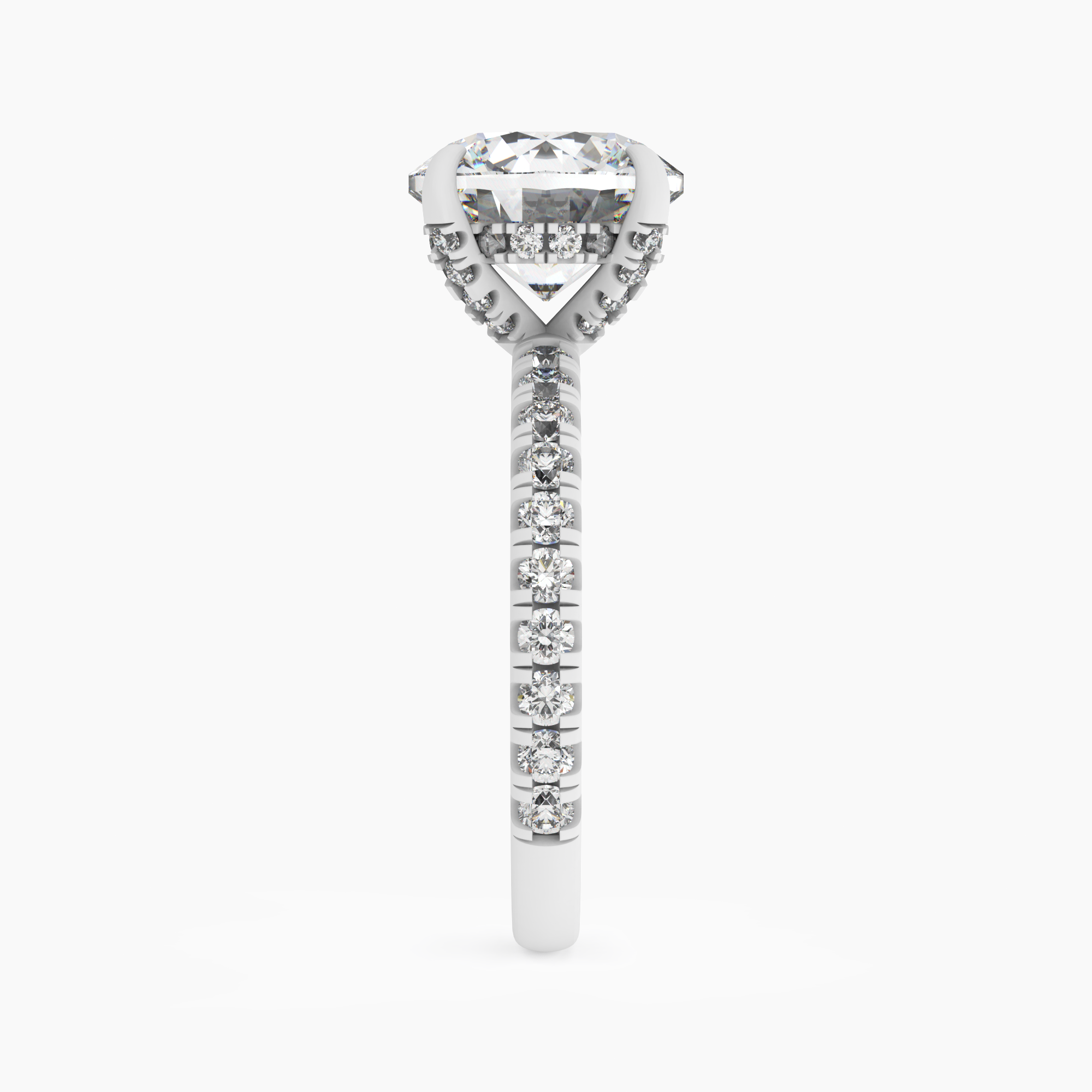 Breeze Round Hidden Halo 2 Carat Lab Grown Diamond Engagement Ring in 14K White Gold