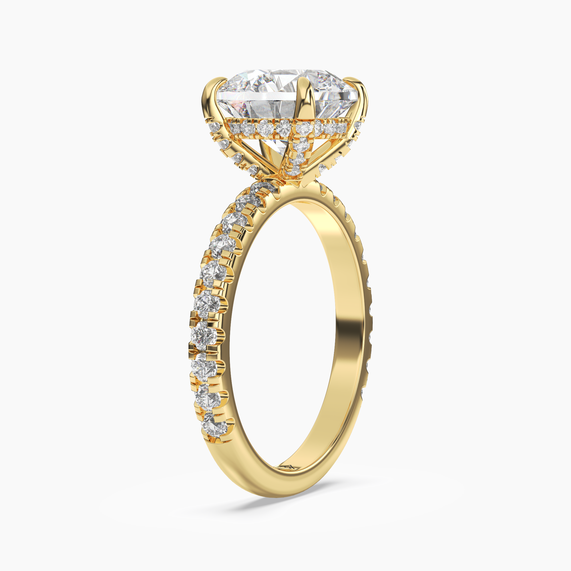 Breeze Round Hidden Halo 1.5 Carat Lab Grown Diamond Engagement Ring in 14K White Gold