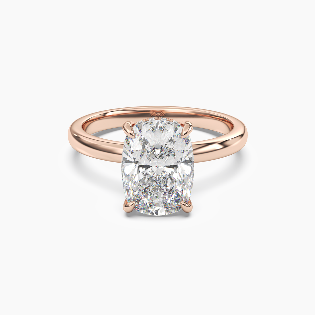 Lyric Cushion Hidden Halo 1.5 Carat Lab Grown Diamond Engagement Ring in 18K Yellow Gold