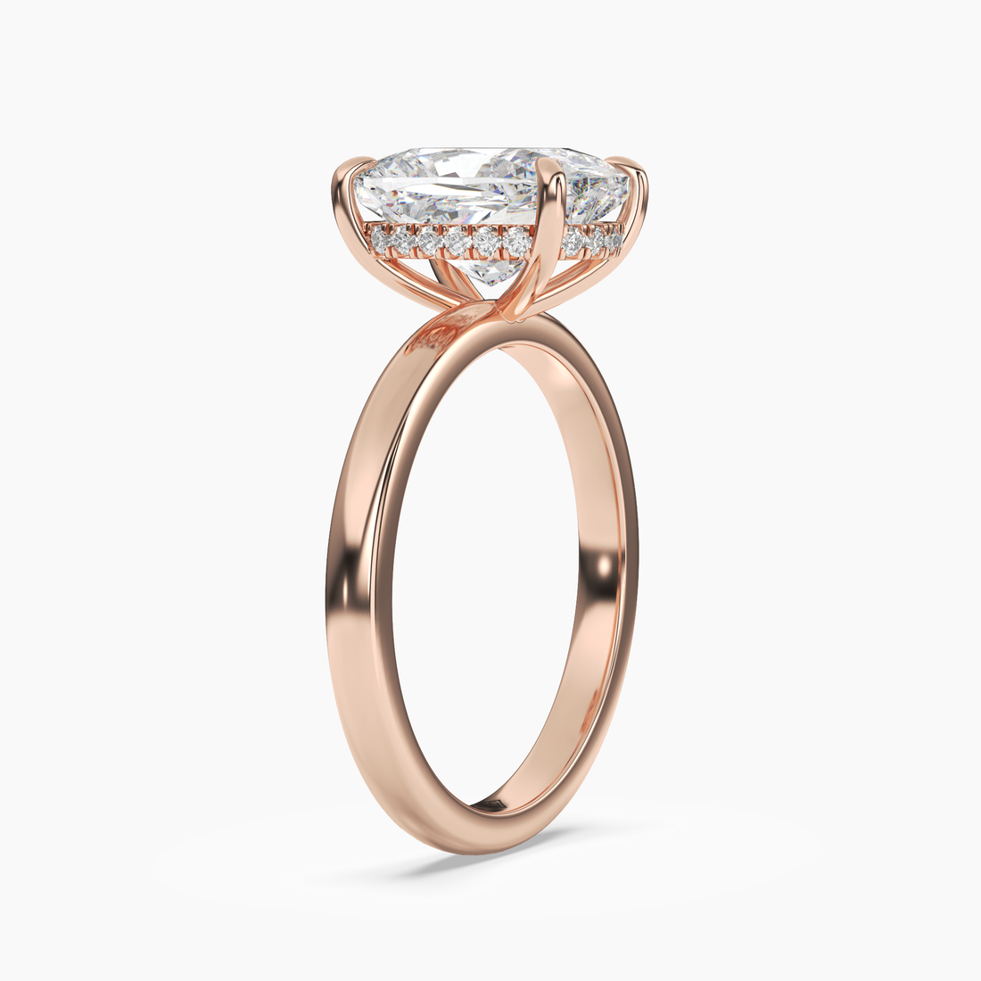 Lyric Cushion Hidden Halo 1.5 Carat Lab Grown Diamond Engagement Ring in 14K Yellow Gold