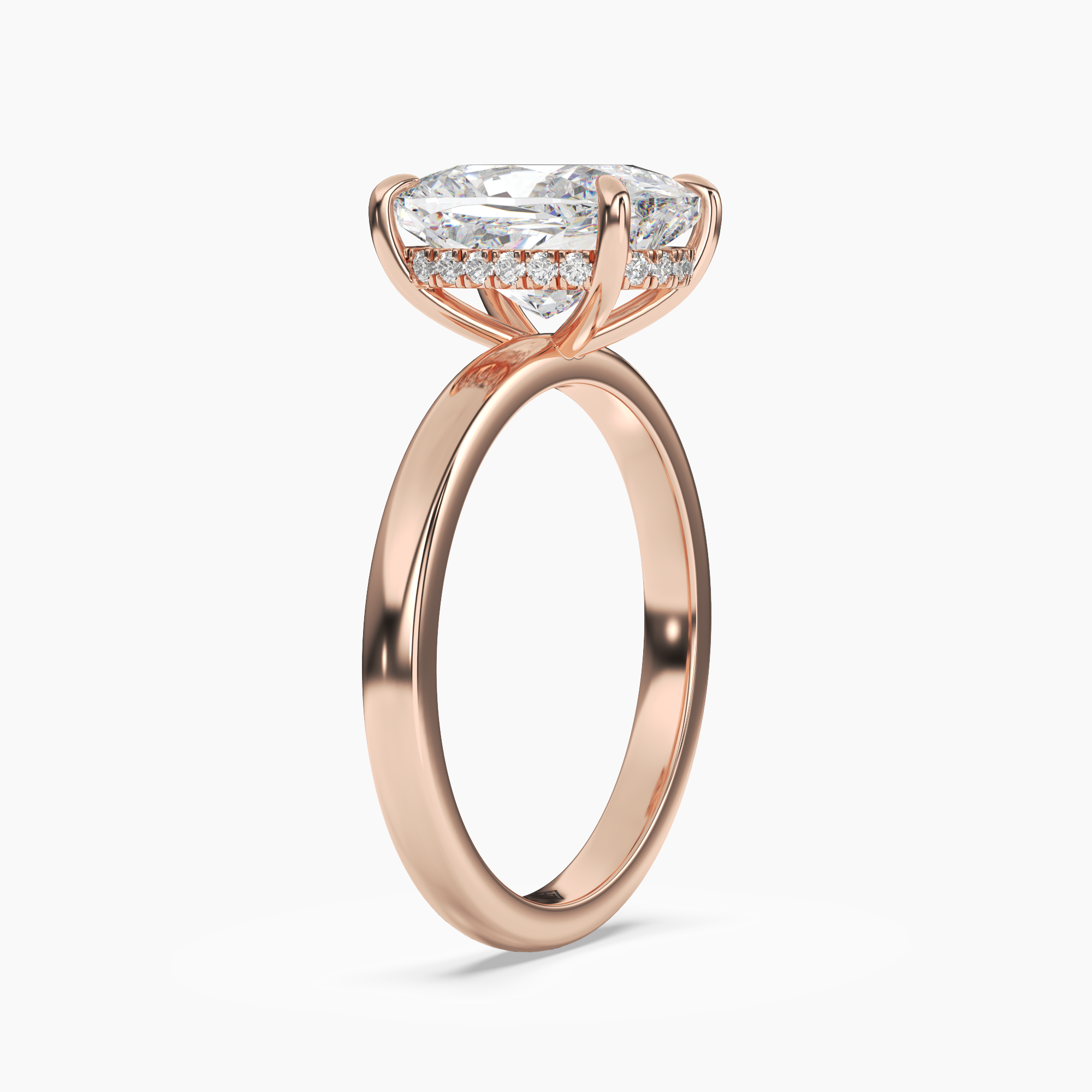 Lyric Cushion Hidden Halo 1.5 Carat Lab Grown Diamond Engagement Ring in 14K White Gold