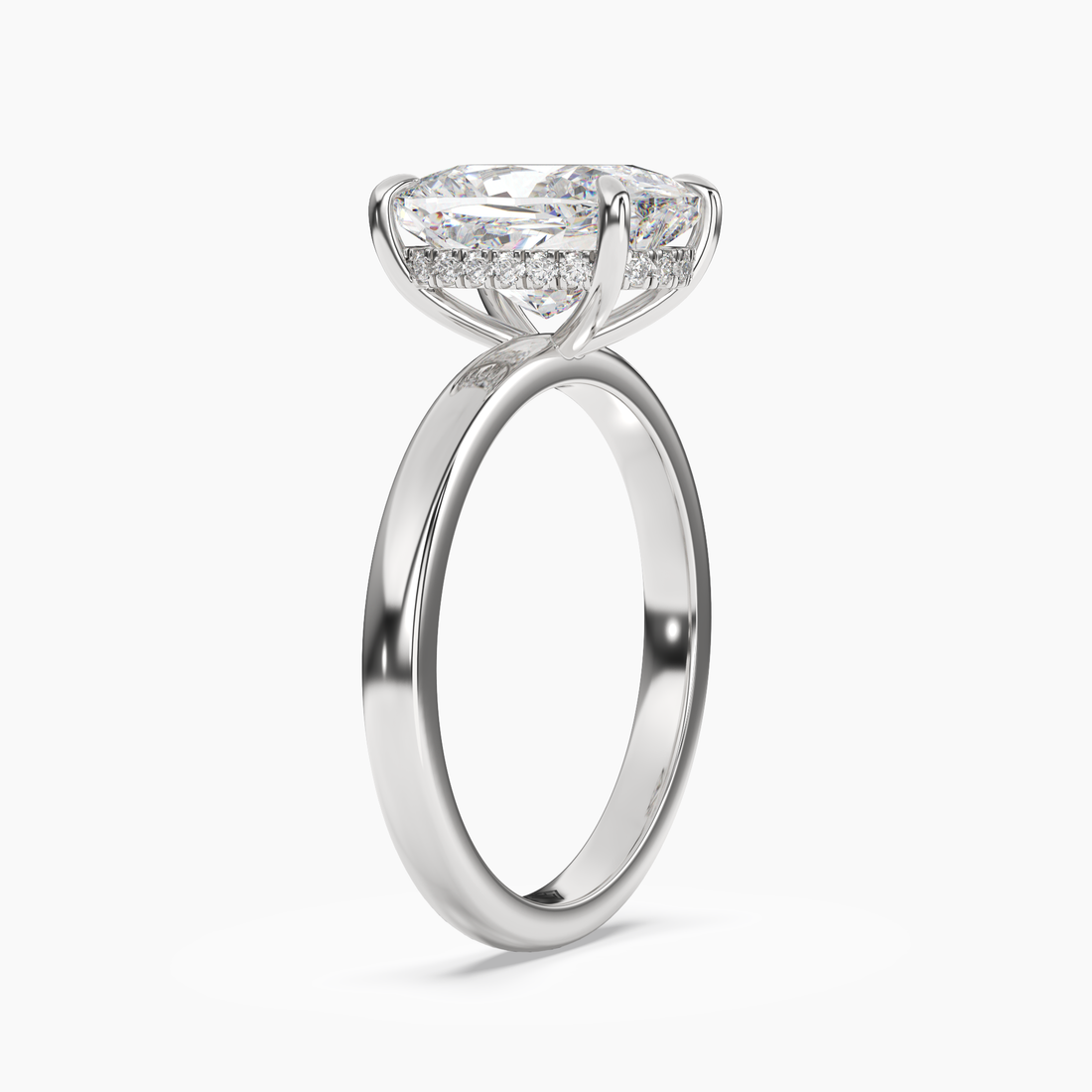 Lyric Cushion Hidden Halo 1.5 Carat Lab Grown Diamond Engagement Ring in 14K Yellow Gold