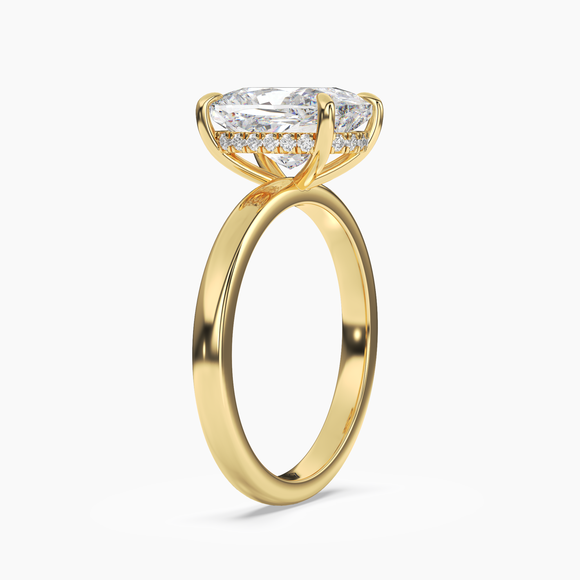 Lyric Cushion Hidden Halo 1.5 Carat Lab Grown Diamond Engagement Ring in 14K White Gold