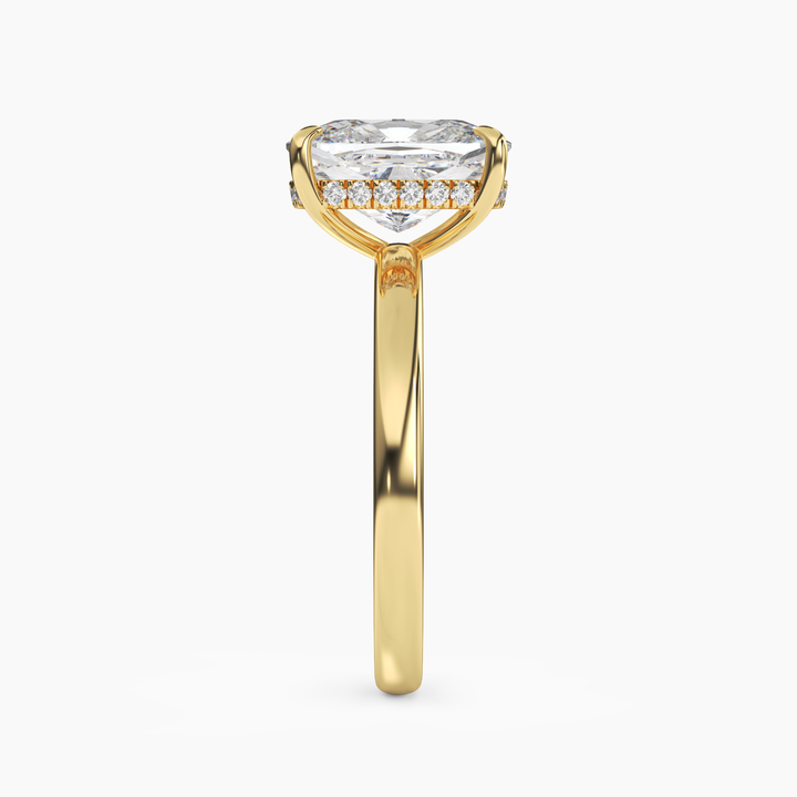 Lyric Cushion Hidden Halo 1 Carat Lab Grown Diamond Engagement Ring in 18K Rose Gold