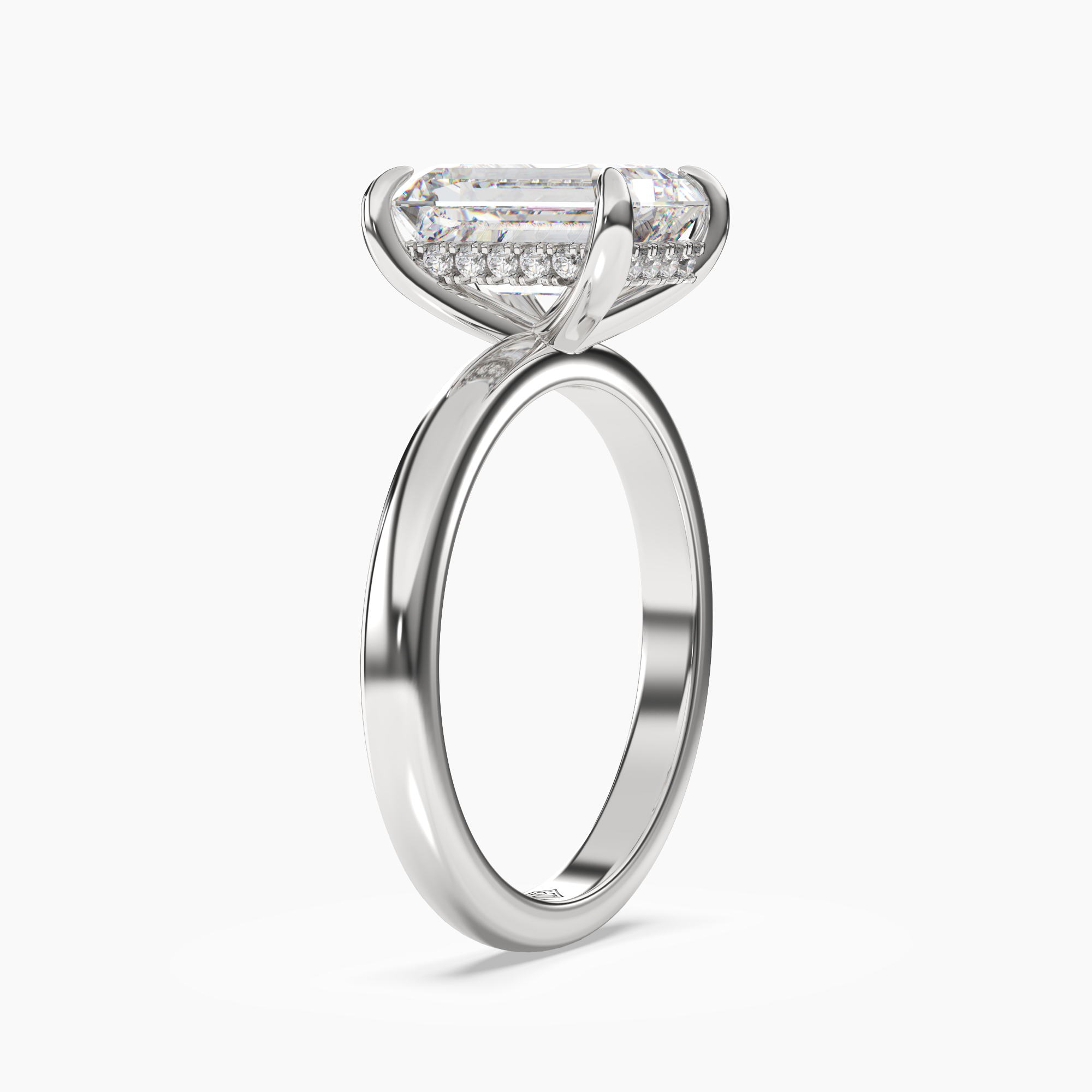 Lyric Emerald Hidden Halo 2.5 Carat Lab Grown Diamond Engagement Ring in 14K Yellow Gold