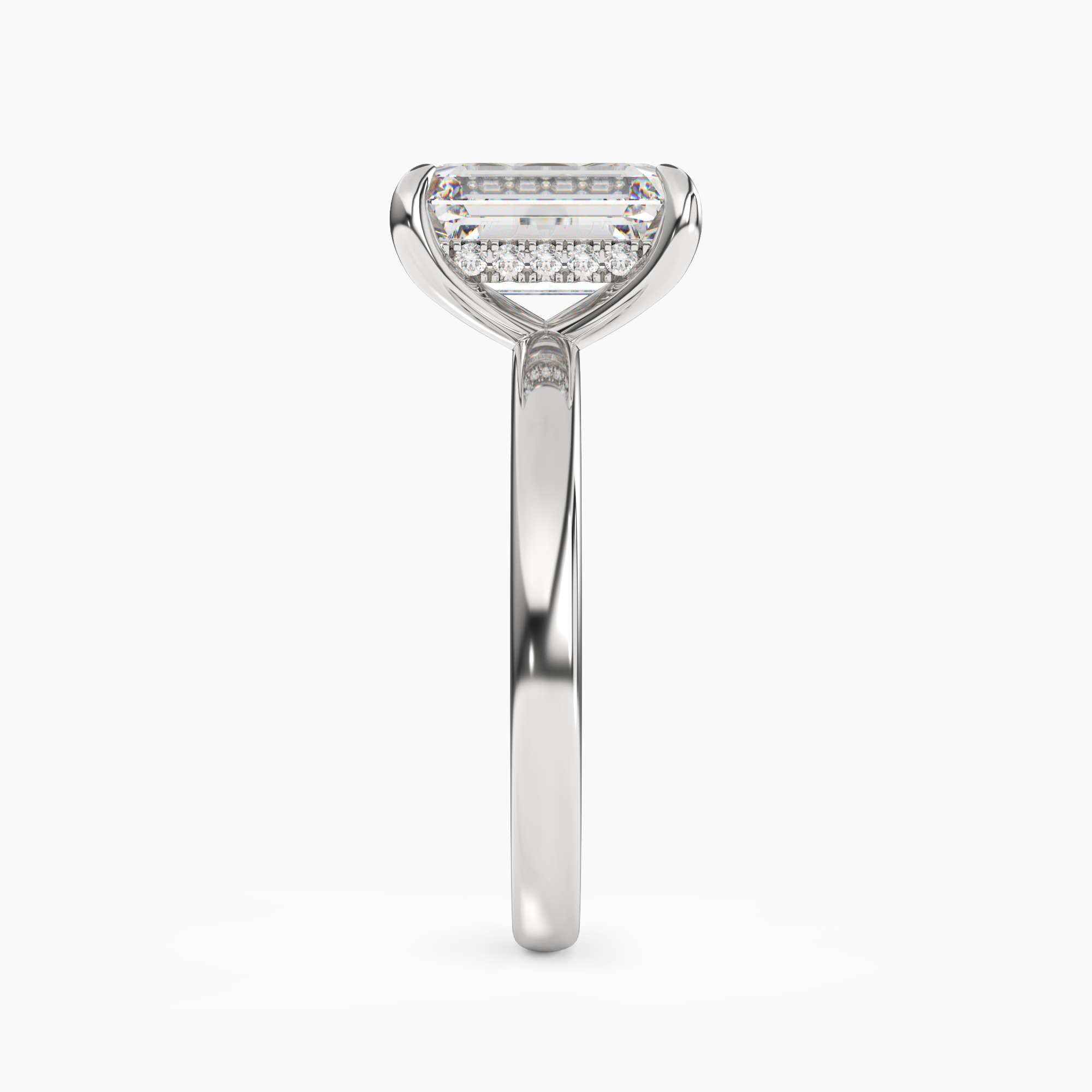 Lyric Emerald Hidden Halo 2.5 Carat Lab Grown Diamond Engagement Ring in 18K Rose Gold
