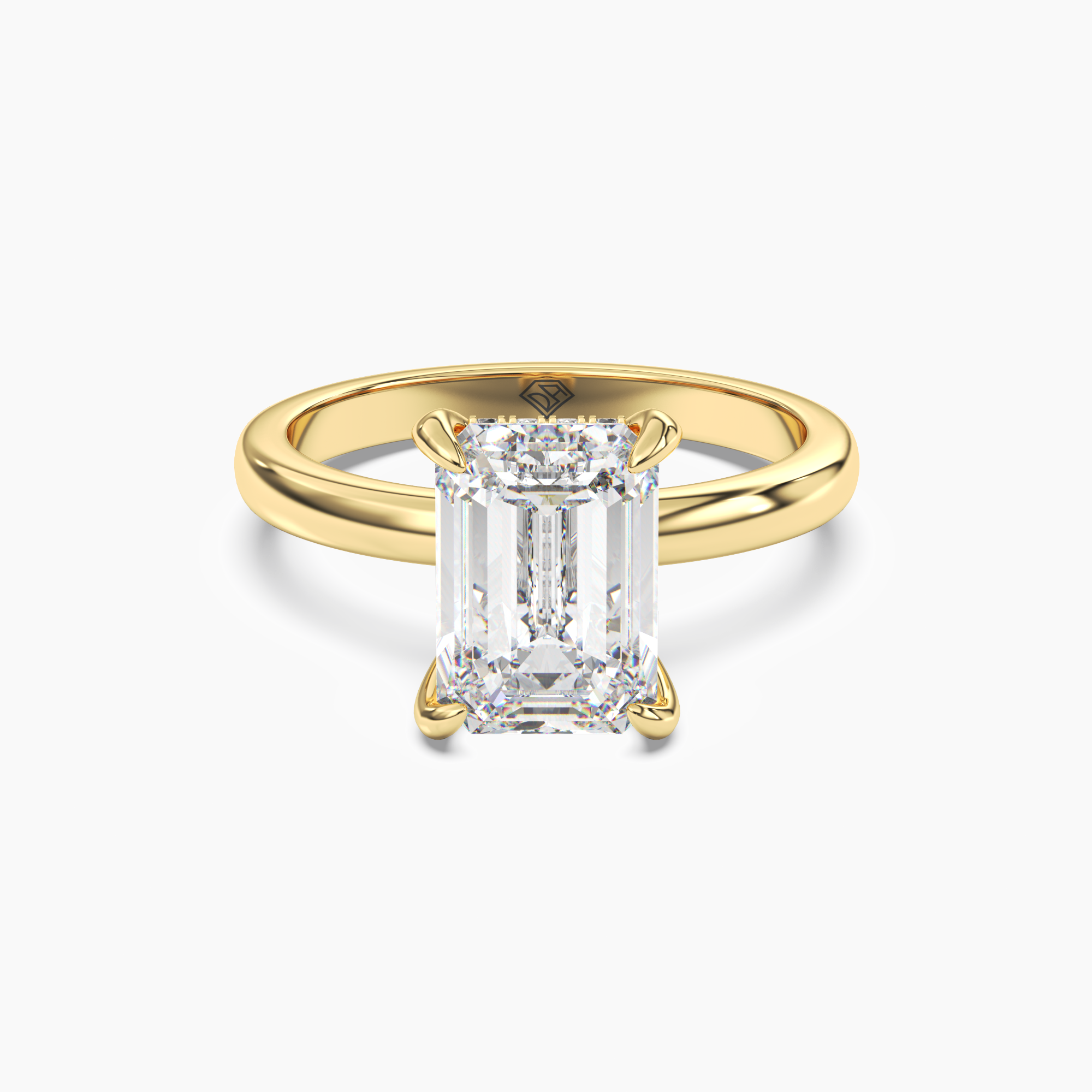 Lyric Emerald Hidden Halo 2.5 Carat Lab Grown Diamond Engagement Ring in 14K Rose Gold