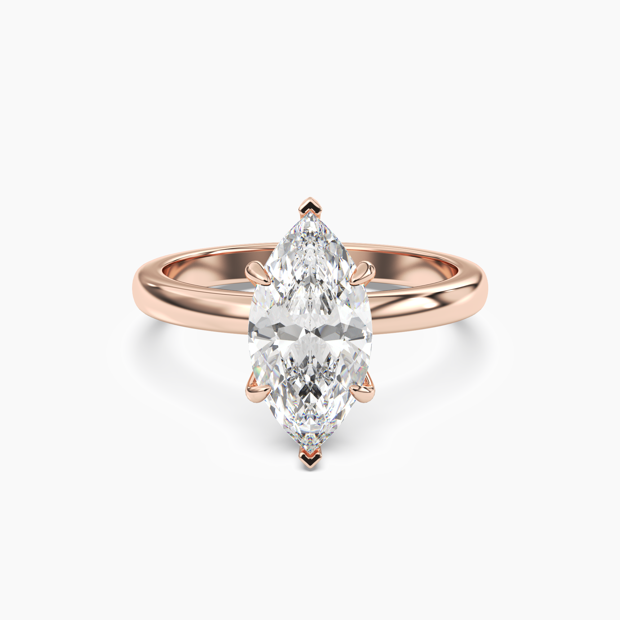 Lyric Marquise Hidden Halo 3 Carat Lab Grown Diamond Engagement Ring in 14K White Gold