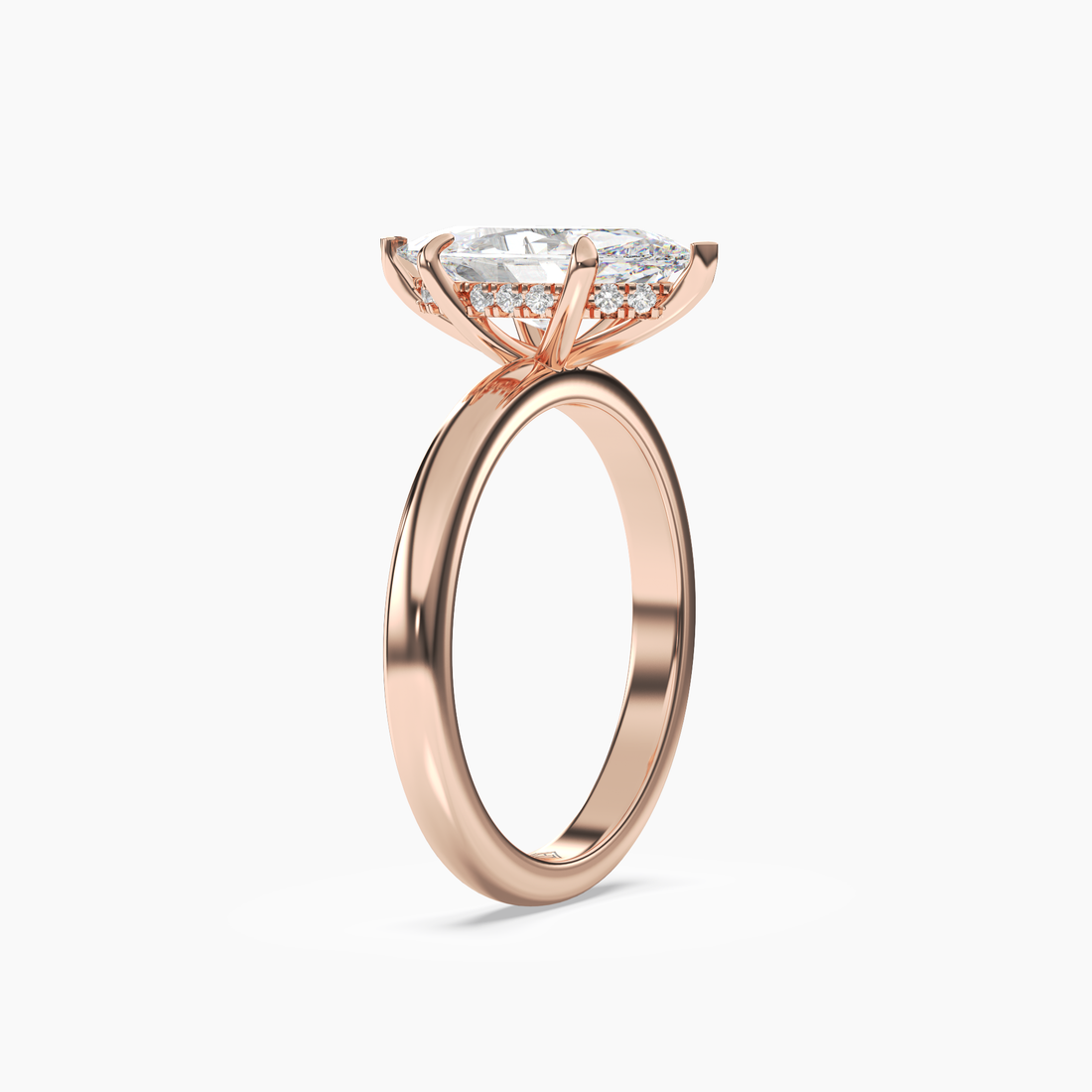 Lyric Marquise Hidden Halo 1.5 Carat Lab Grown Diamond Engagement Ring in 18K Rose Gold