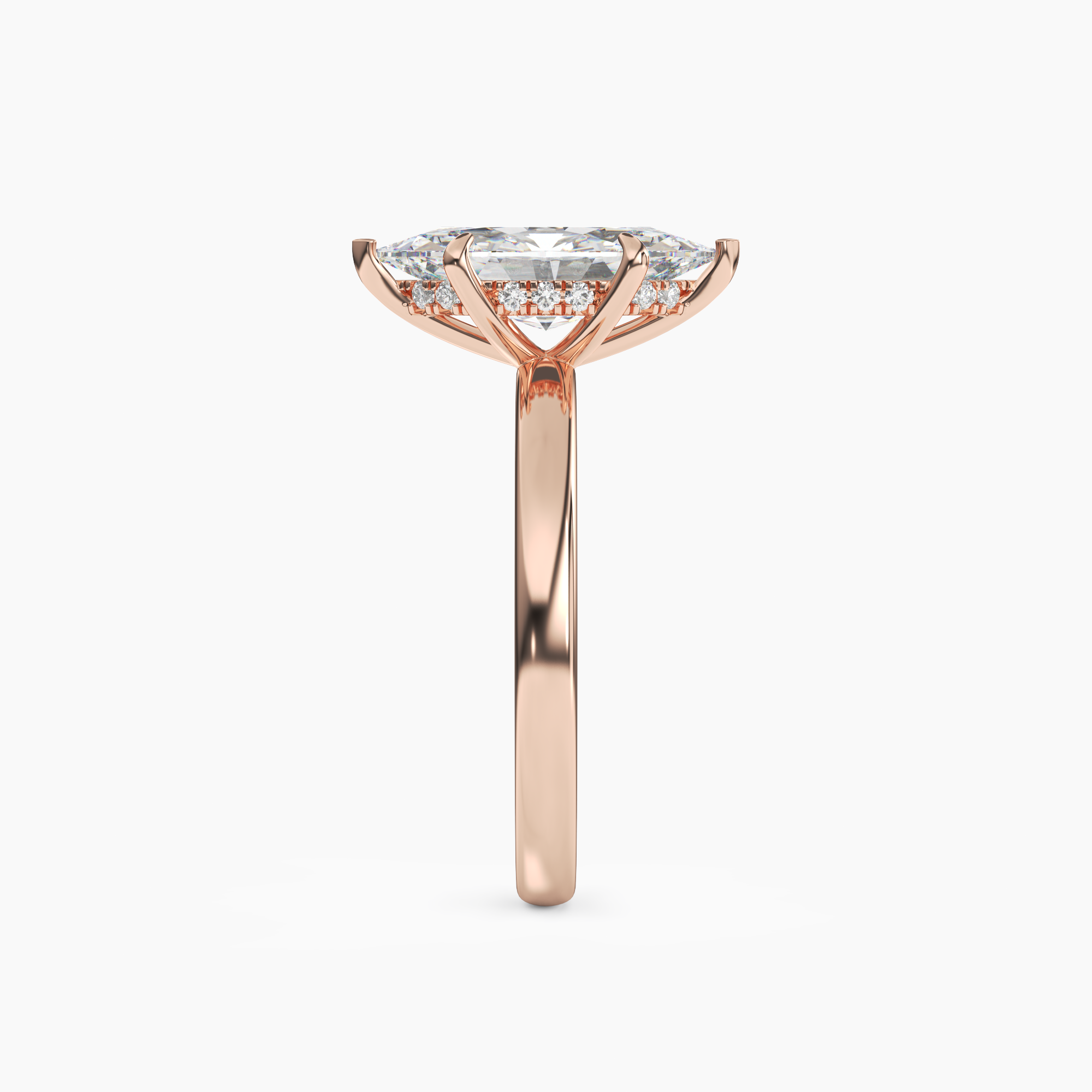 Lyric Marquise Hidden Halo 1 Carat Lab Grown Diamond Engagement Ring in 18K Yellow Gold