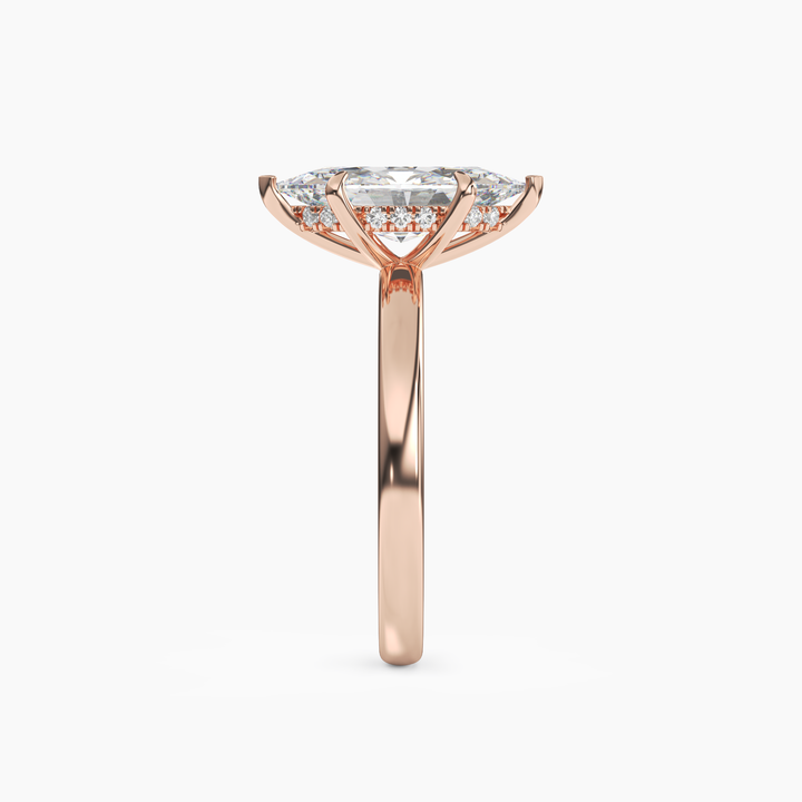 Lyric Marquise Hidden Halo 2 Carat Lab Grown Diamond Engagement Ring in 18K White Gold