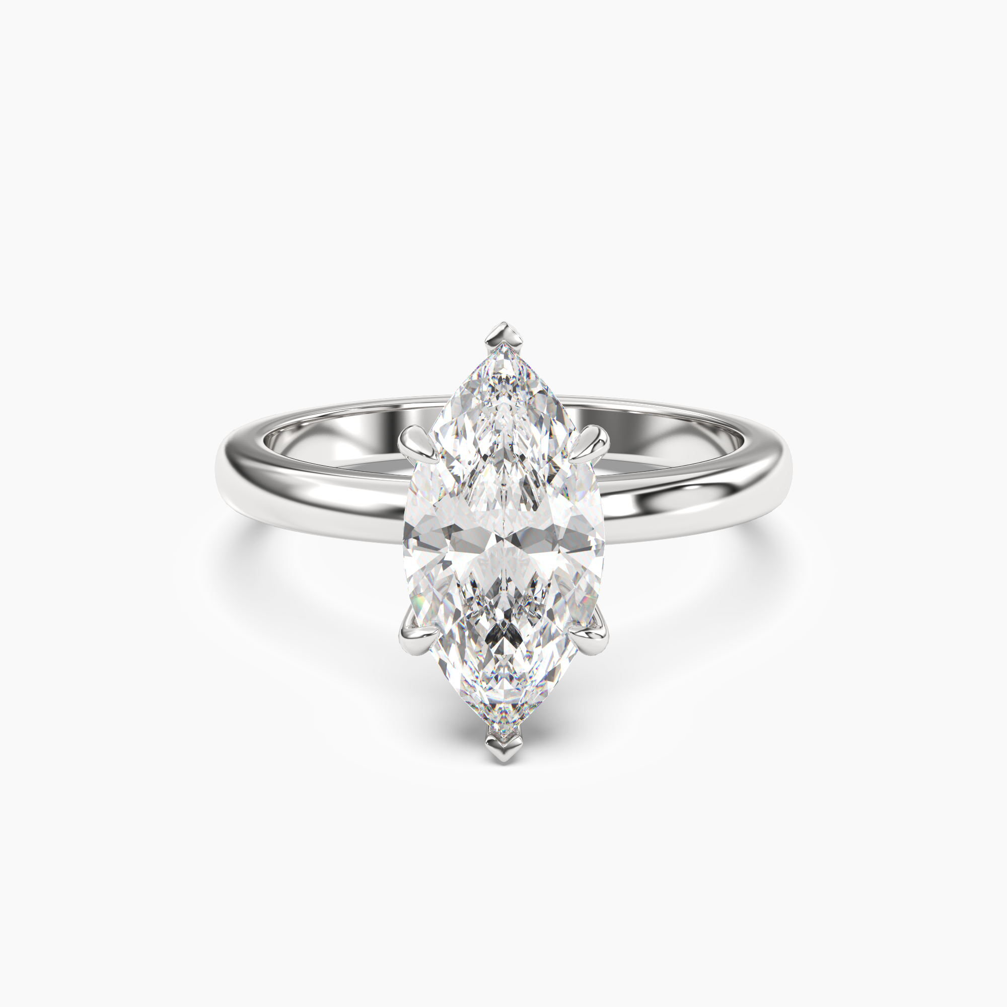 Lyric Marquise Hidden Halo Diamond Ring Setting in 18K Yellow Gold
