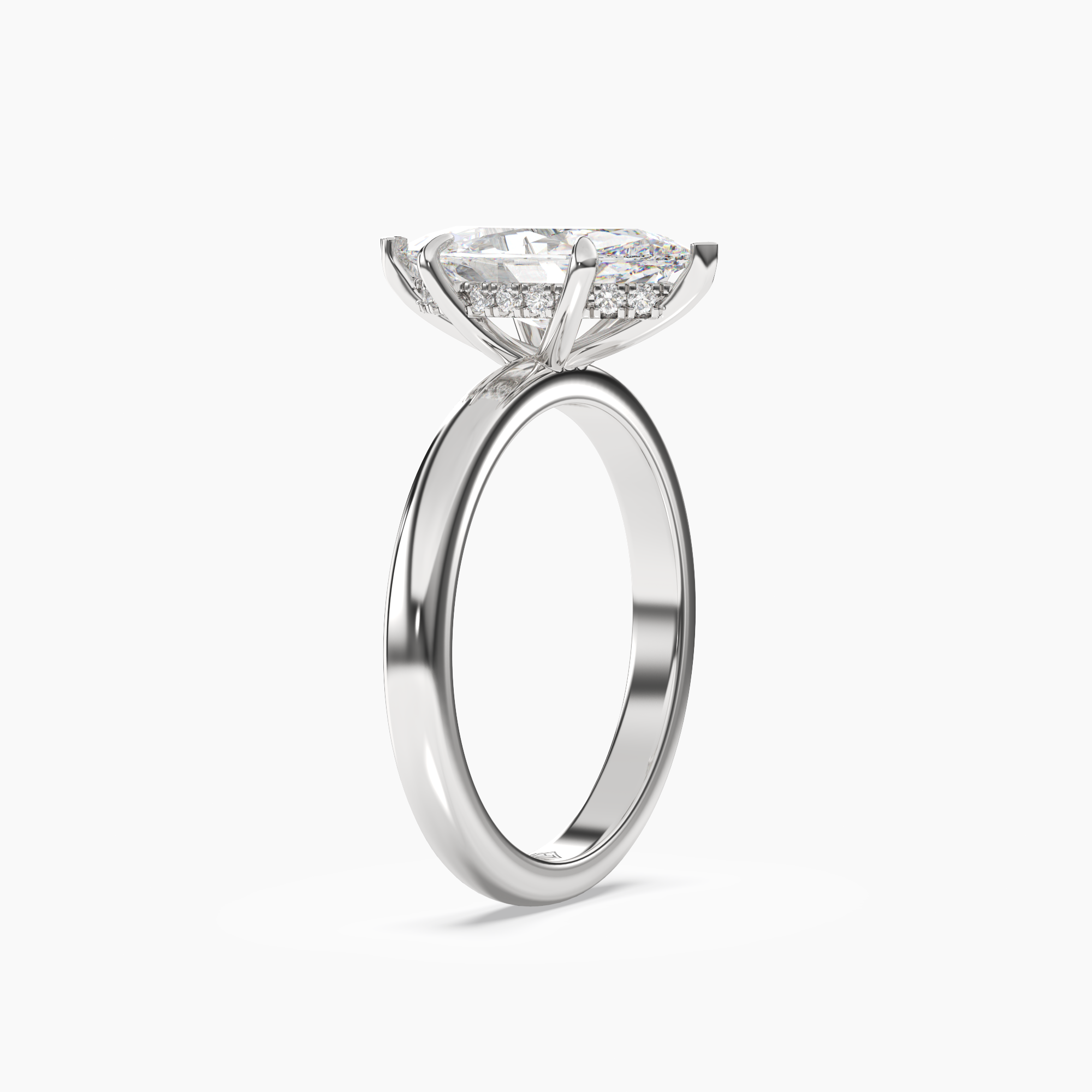 Lyric Marquise Hidden Halo 2.5 Carat Lab Grown Diamond Engagement Ring in 14K Yellow Gold