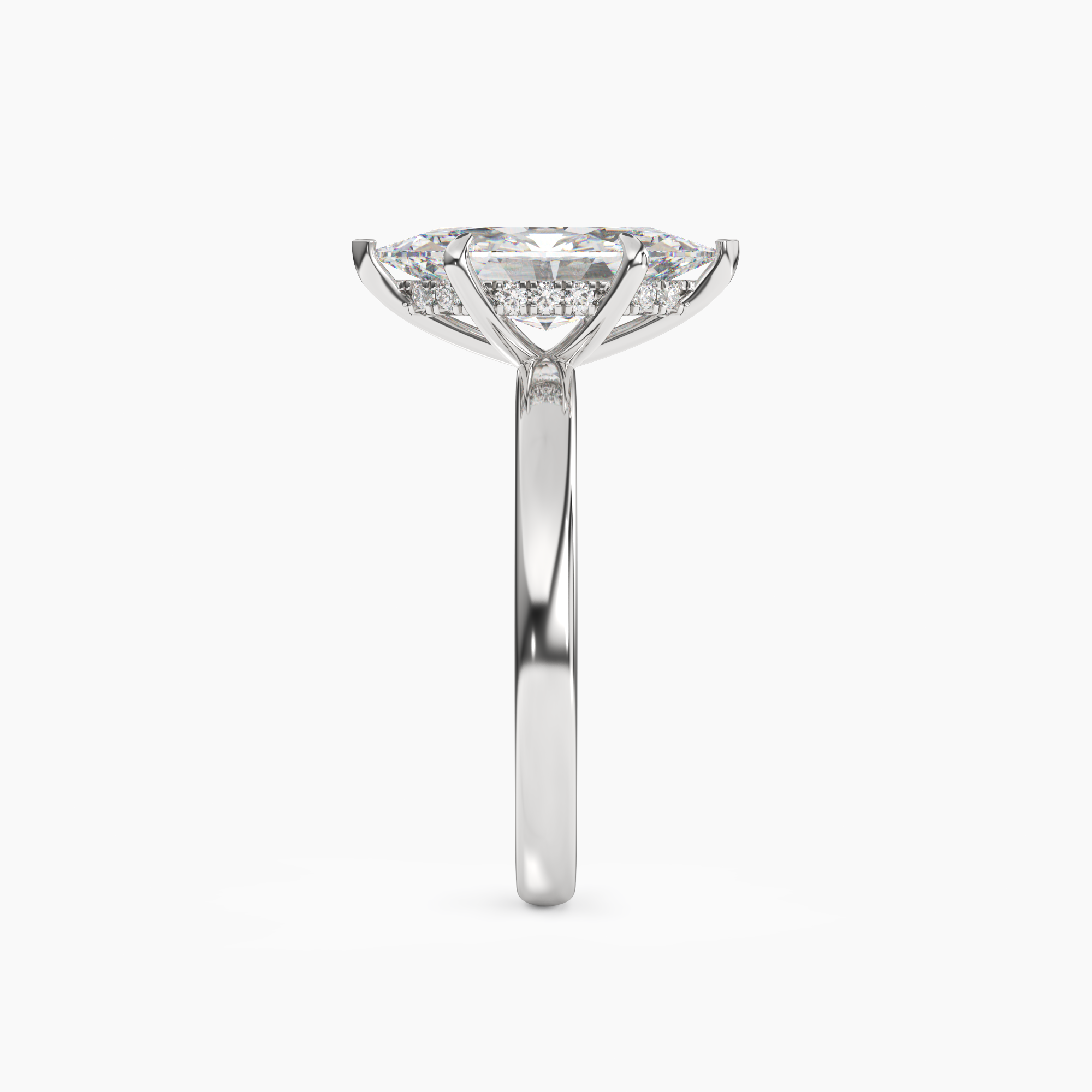 Lyric Marquise Hidden Halo 1 Carat Lab Grown Diamond Engagement Ring in 14K Yellow Gold