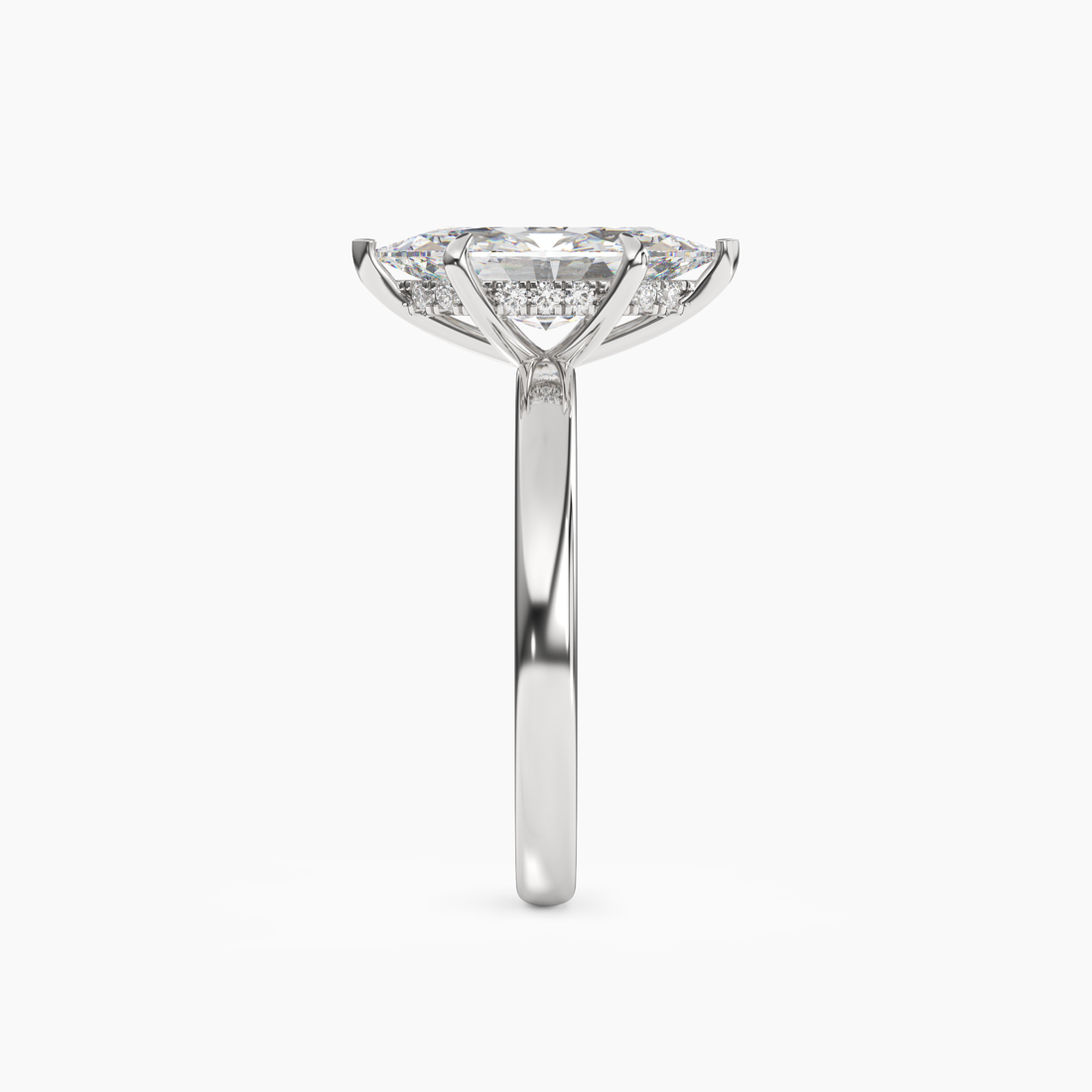 Lyric Marquise Hidden Halo Diamond Ring Setting in 18K Yellow Gold