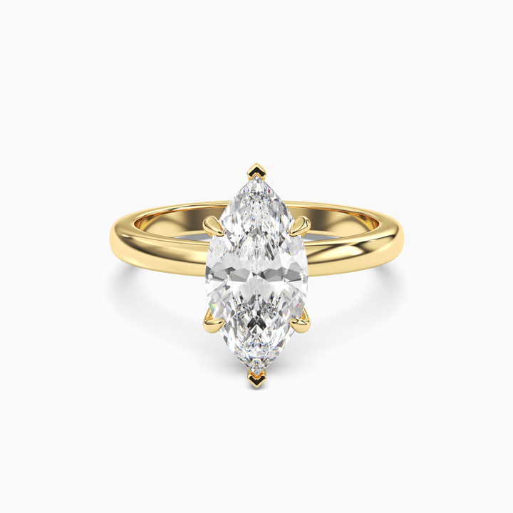 Lyric Marquise Hidden Halo 2 Carat Lab Grown Diamond Engagement Ring in 14K Yellow Gold