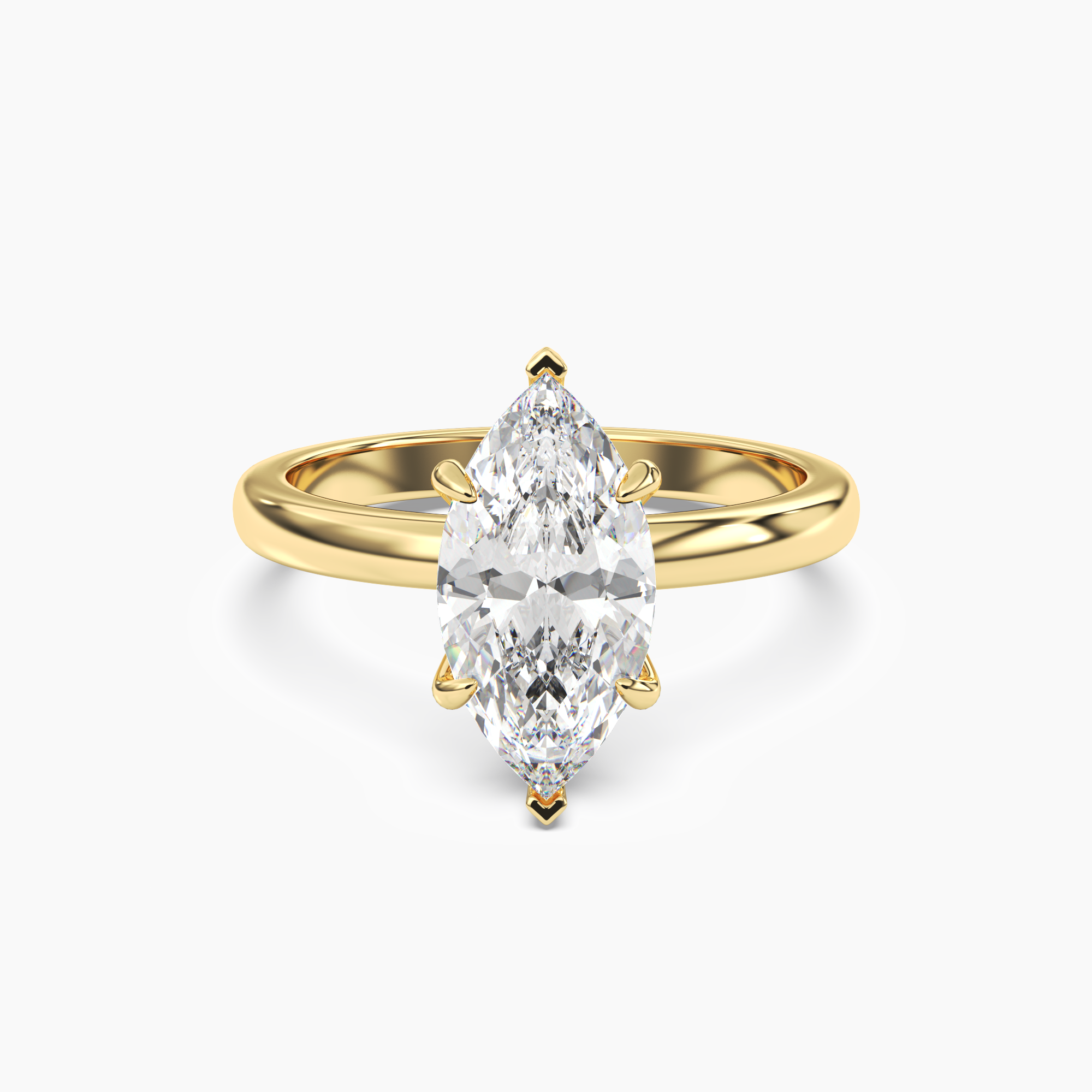 Lyric Marquise Hidden Halo 3 Carat Lab Grown Diamond Engagement Ring in 18K White Gold
