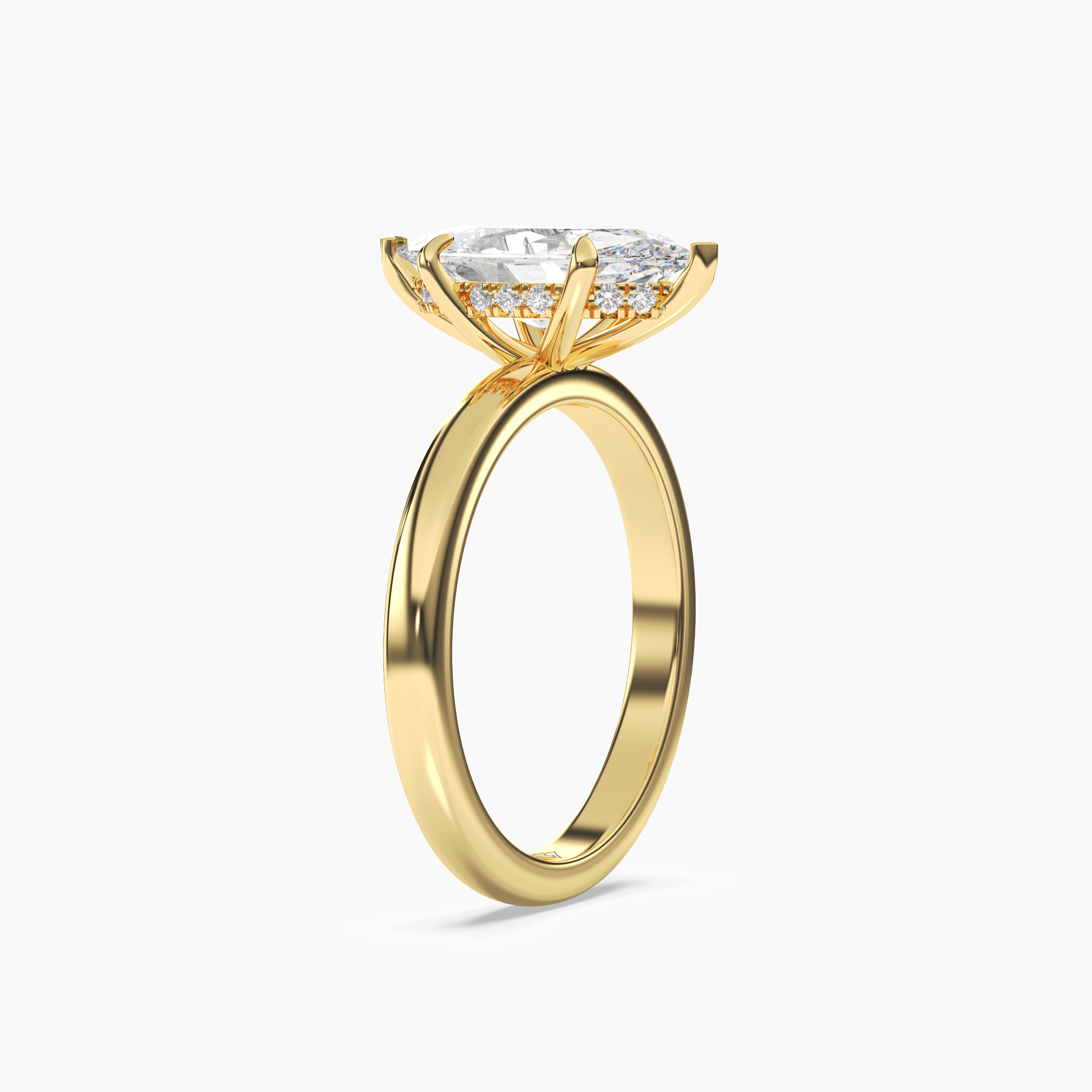 Lyric Marquise Hidden Halo 1 Carat Lab Grown Diamond Engagement Ring in 18K White Gold