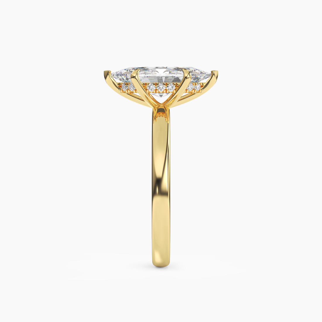 Lyric Marquise Hidden Halo Diamond Ring Setting in 18K Yellow Gold