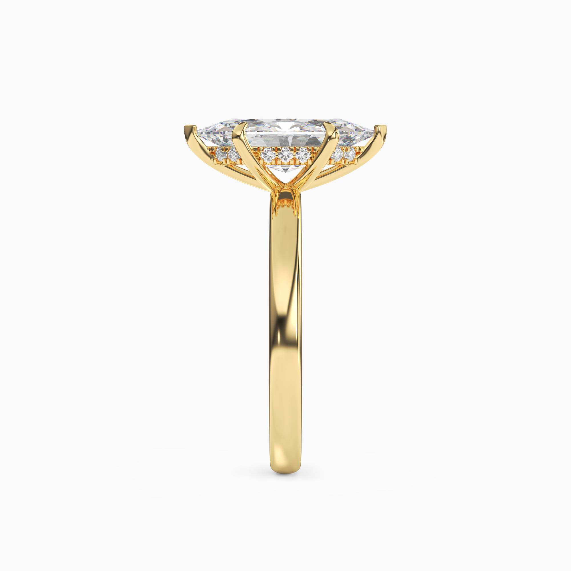 Lyric Marquise Hidden Halo Diamond Ring Setting in 14K White Gold