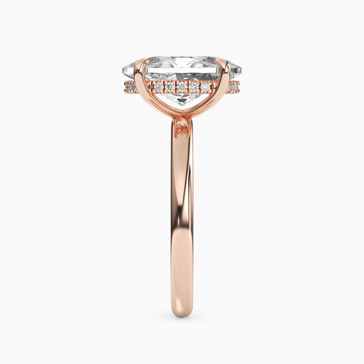Lyric Oval Hidden Halo 1 Carat Lab Grown Diamond Engagement Ring in 18K White Gold