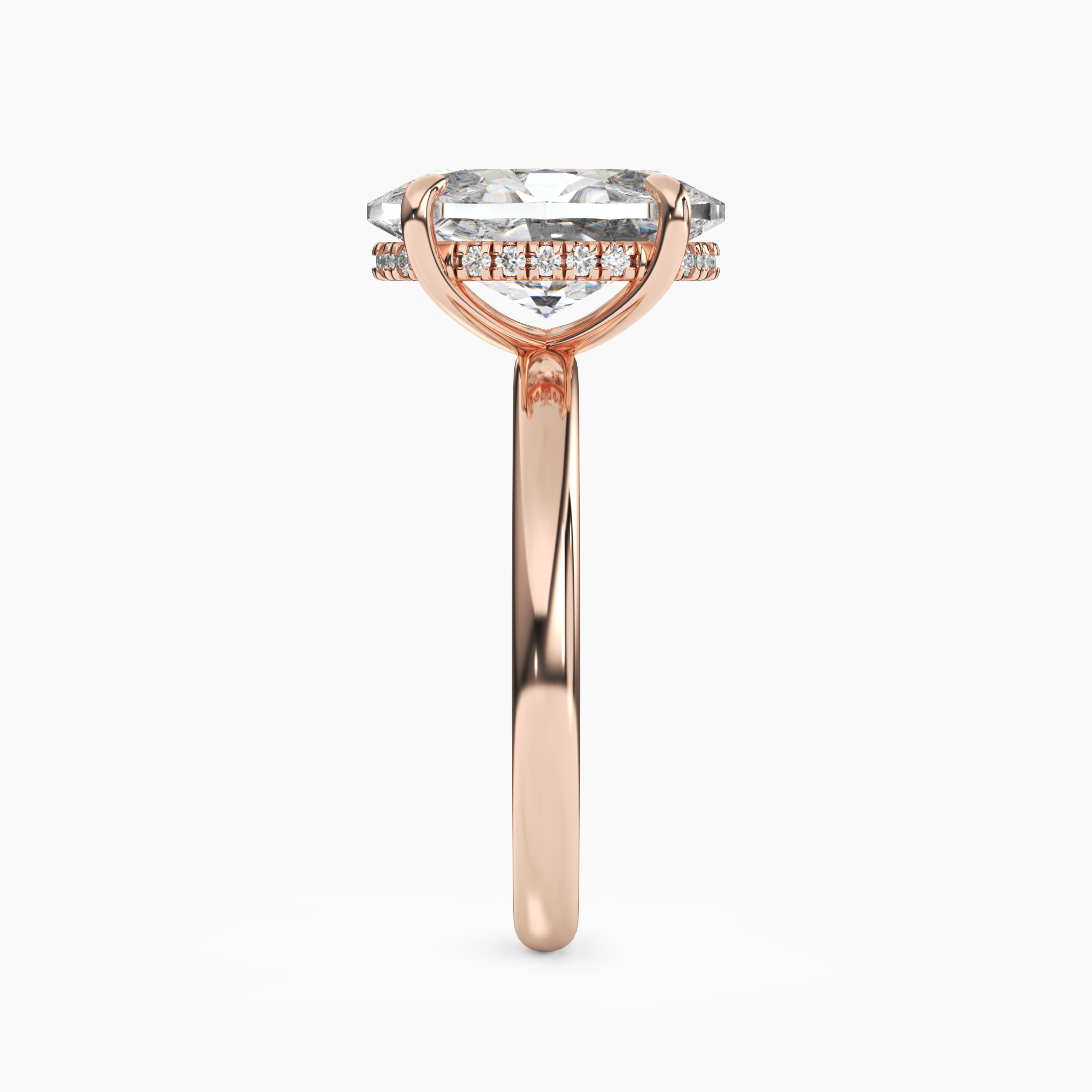 Lyric Oval Hidden Halo 1.5 Carat Lab Grown Diamond Engagement Ring in 18K Yellow Gold