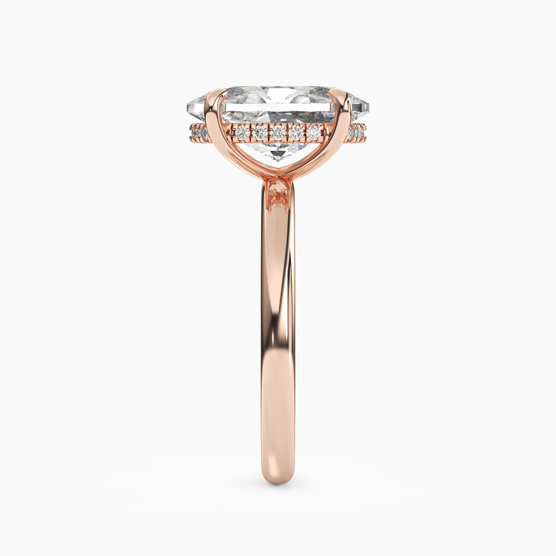 Lyric Oval Hidden Halo 1.5 Carat Lab Grown Diamond Engagement Ring in 18K Yellow Gold