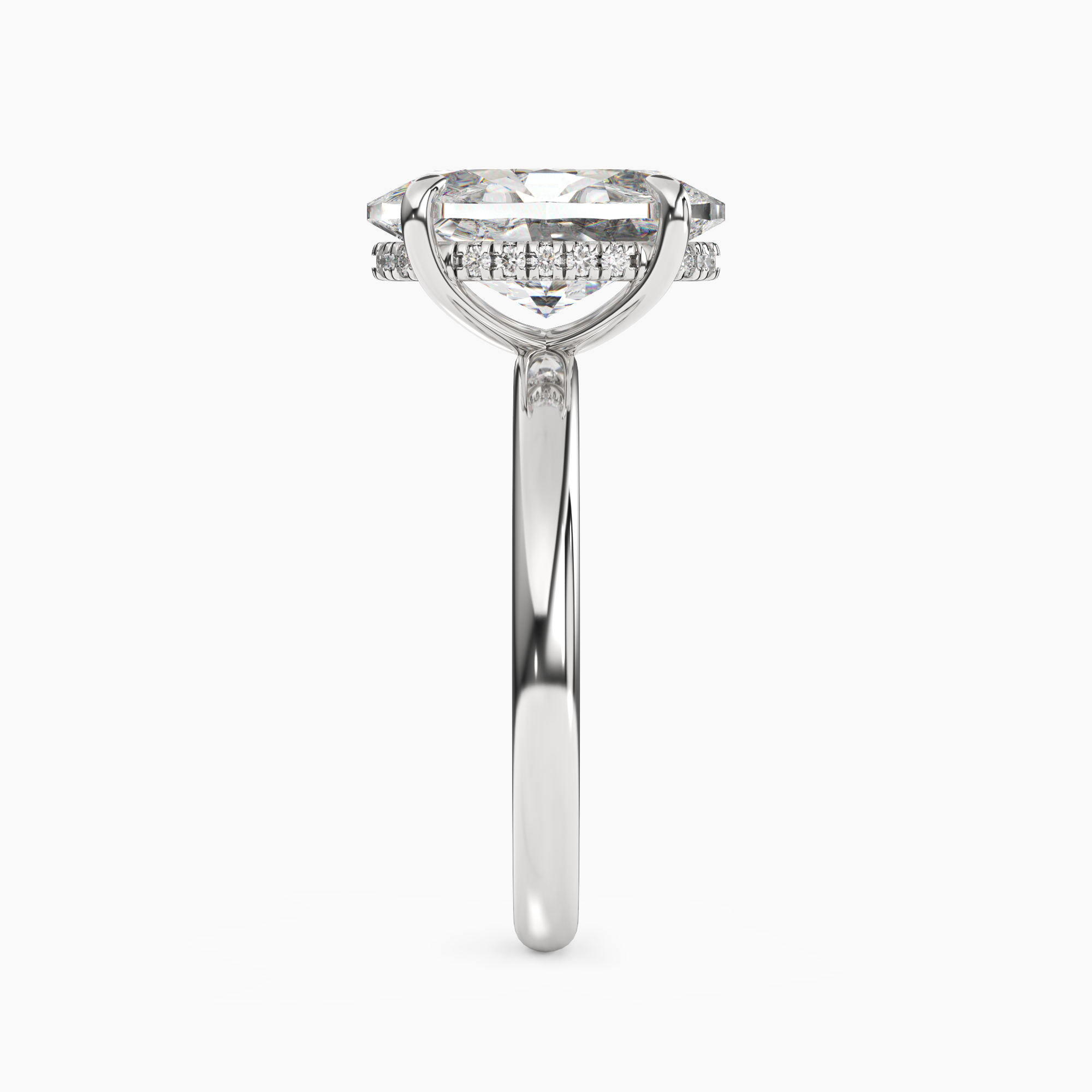 Lyric Oval Hidden Halo 1.5 Carat Lab Grown Diamond Engagement Ring in 14K White Gold