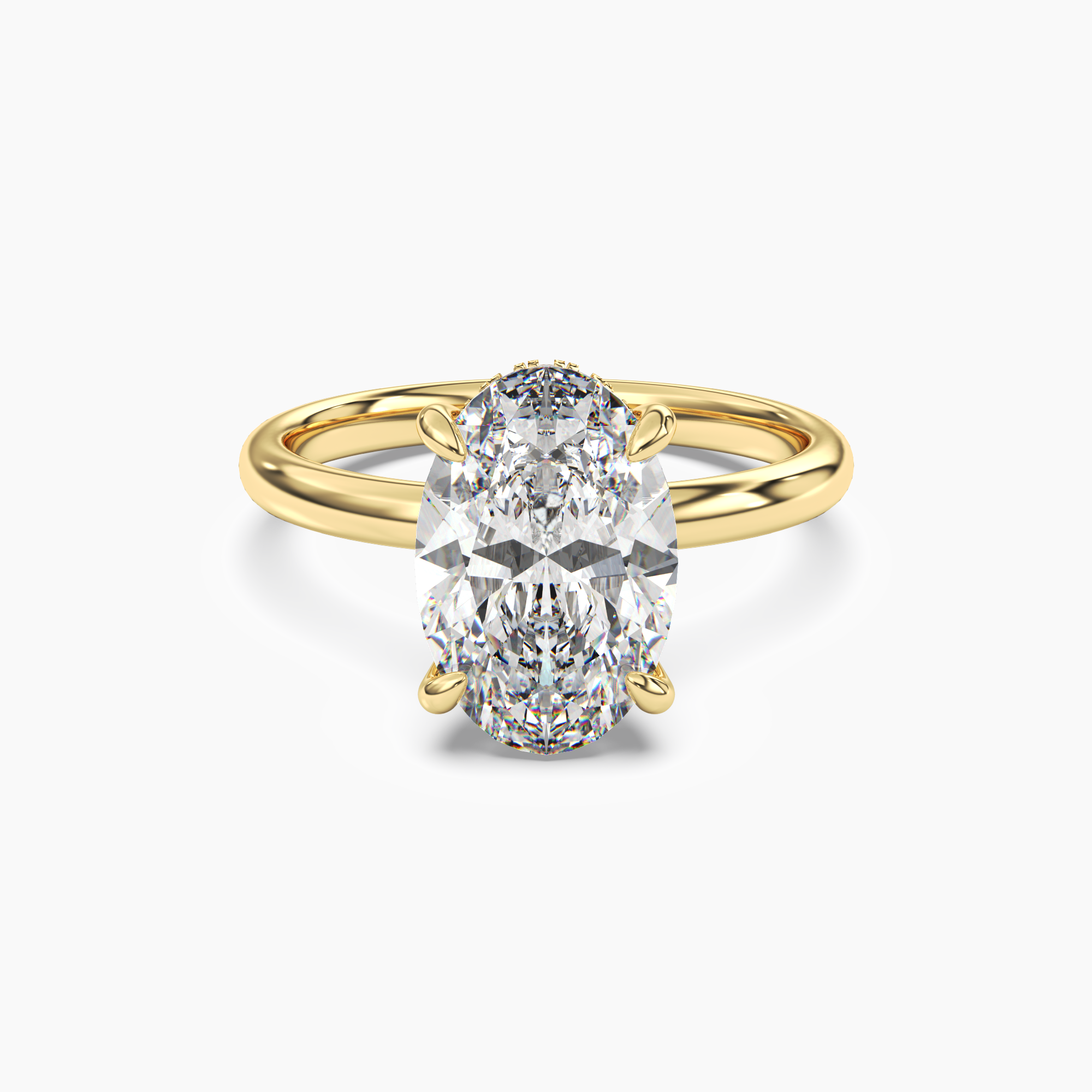 Lyric Oval Hidden Halo 1.5 Carat Lab Grown Diamond Engagement Ring in 14K White Gold