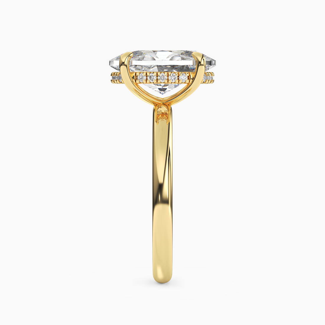 Lyric Oval Hidden Halo Diamond Ring Setting in 14K Rose Gold