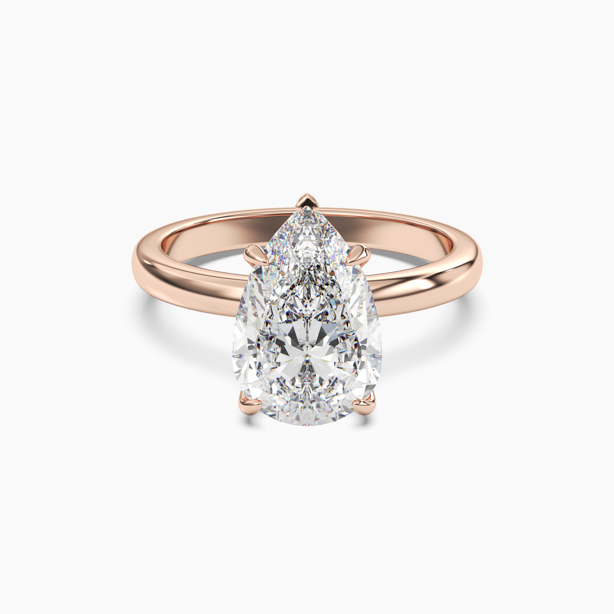 Lyric Pear Hidden Halo 2.5 Carat Lab Grown Diamond Engagement Ring in 14K White Gold