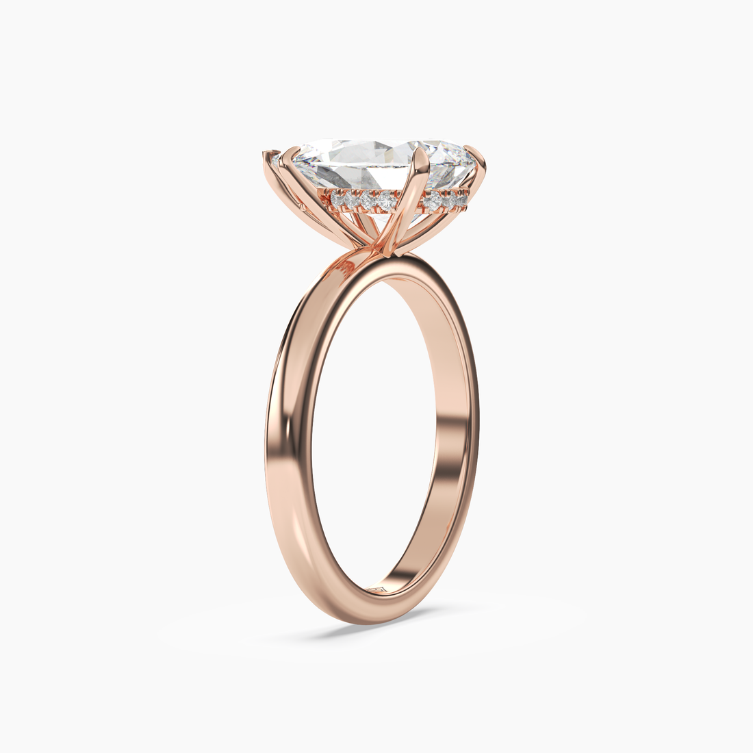 Lyric Pear Hidden Halo 2 Carat Lab Grown Diamond Engagement Ring in 14K White Gold