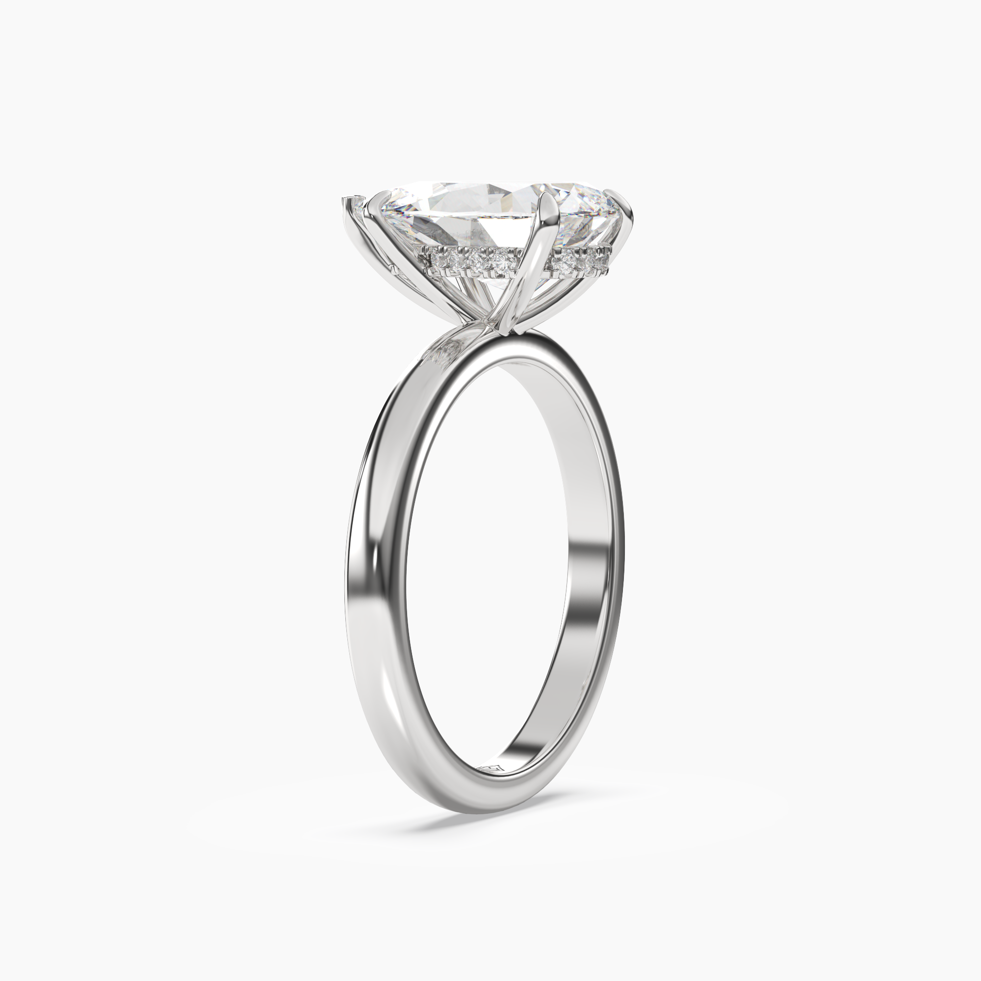 Lyric Pear Hidden Halo 3 Carat Lab Grown Diamond Engagement Ring in 14K Yellow Gold