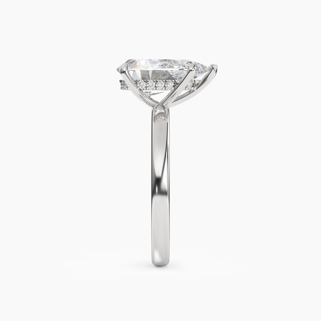 Lyric Pear Hidden Halo 1 Carat Lab Grown Diamond Engagement Ring in 14K Yellow Gold
