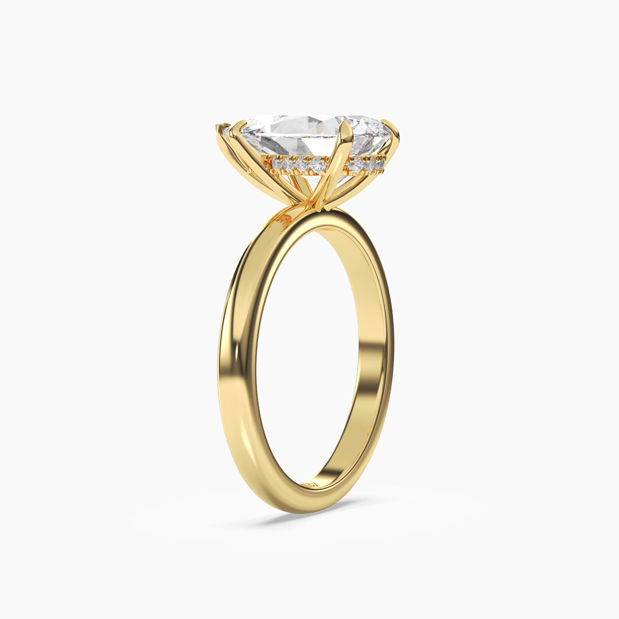 Lyric Pear Hidden Halo 1.5 Carat Lab Grown Diamond Engagement Ring in 14K Yellow Gold
