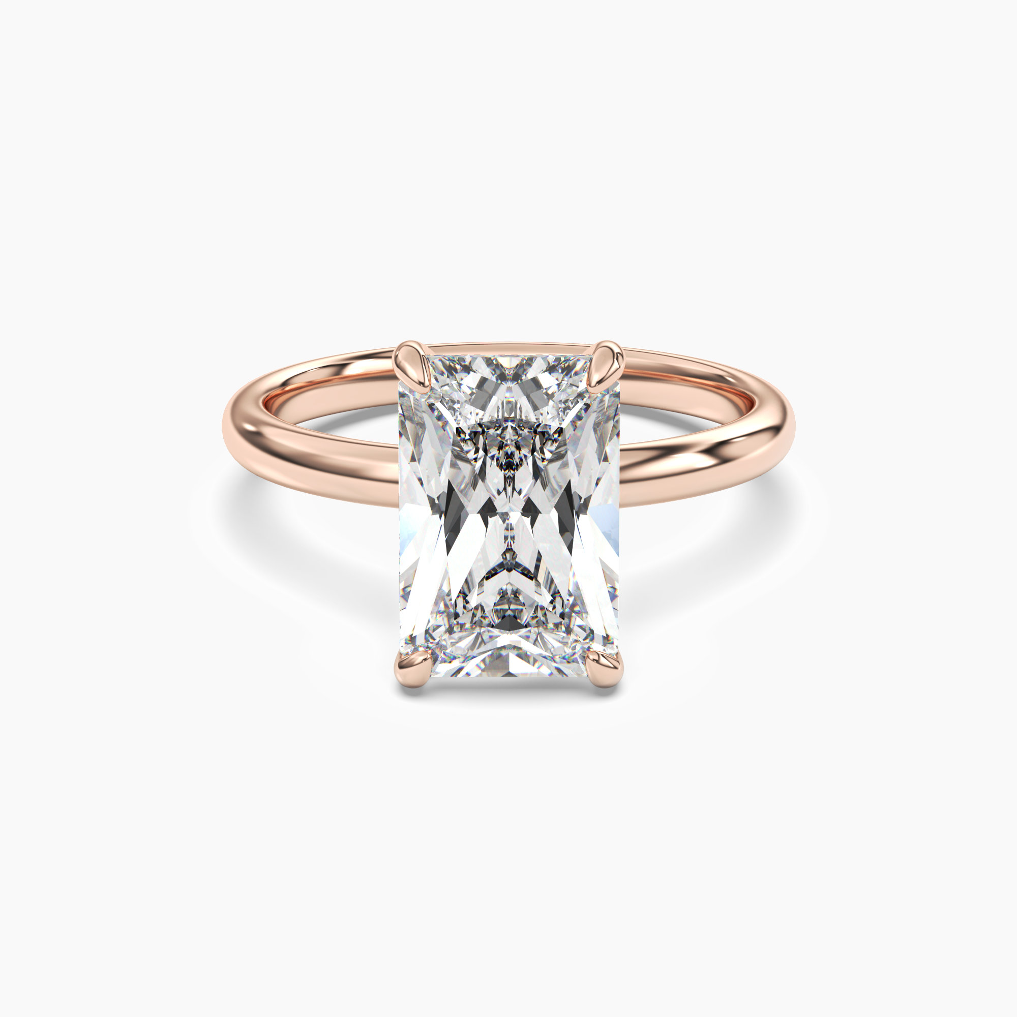 Lyric Radiant Hidden Halo 1.5 Carat Lab Grown Diamond Engagement Ring in 14K White Gold