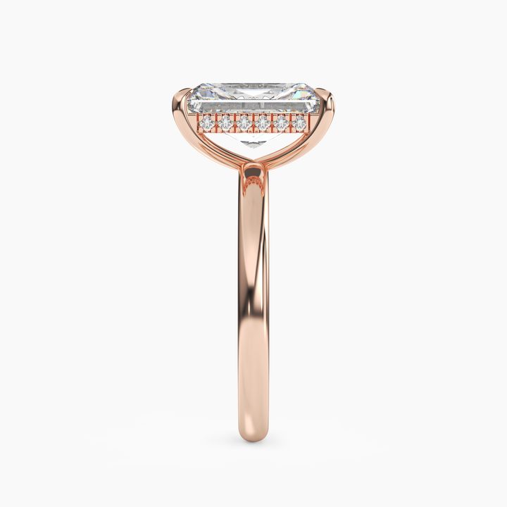 Lyric Radiant Hidden Halo 2 Carat Lab Grown Diamond Engagement Ring in 18K White Gold