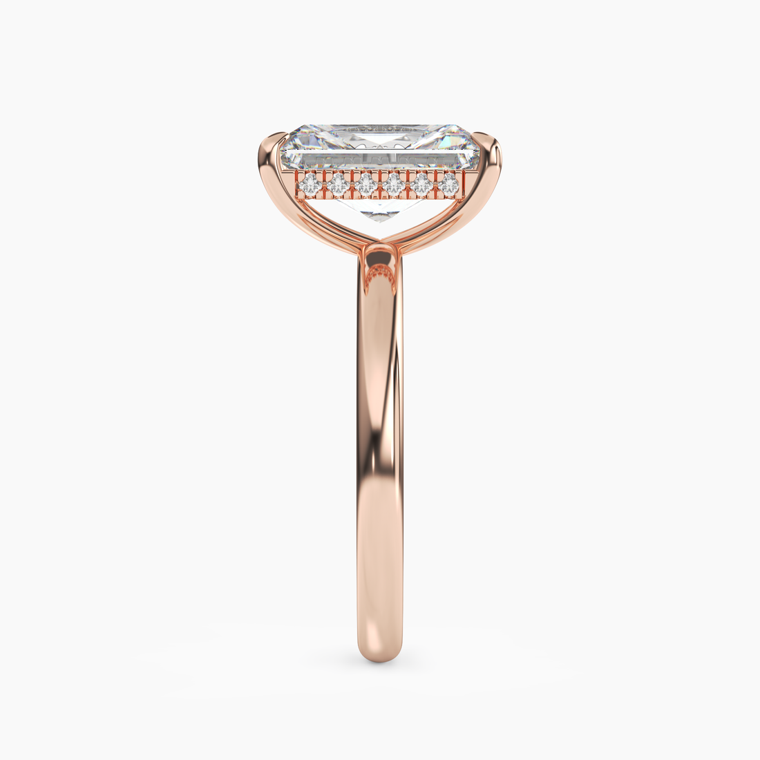 Lyric Radiant Hidden Halo 1.5 Carat Lab Grown Diamond Engagement Ring in 14K Yellow Gold
