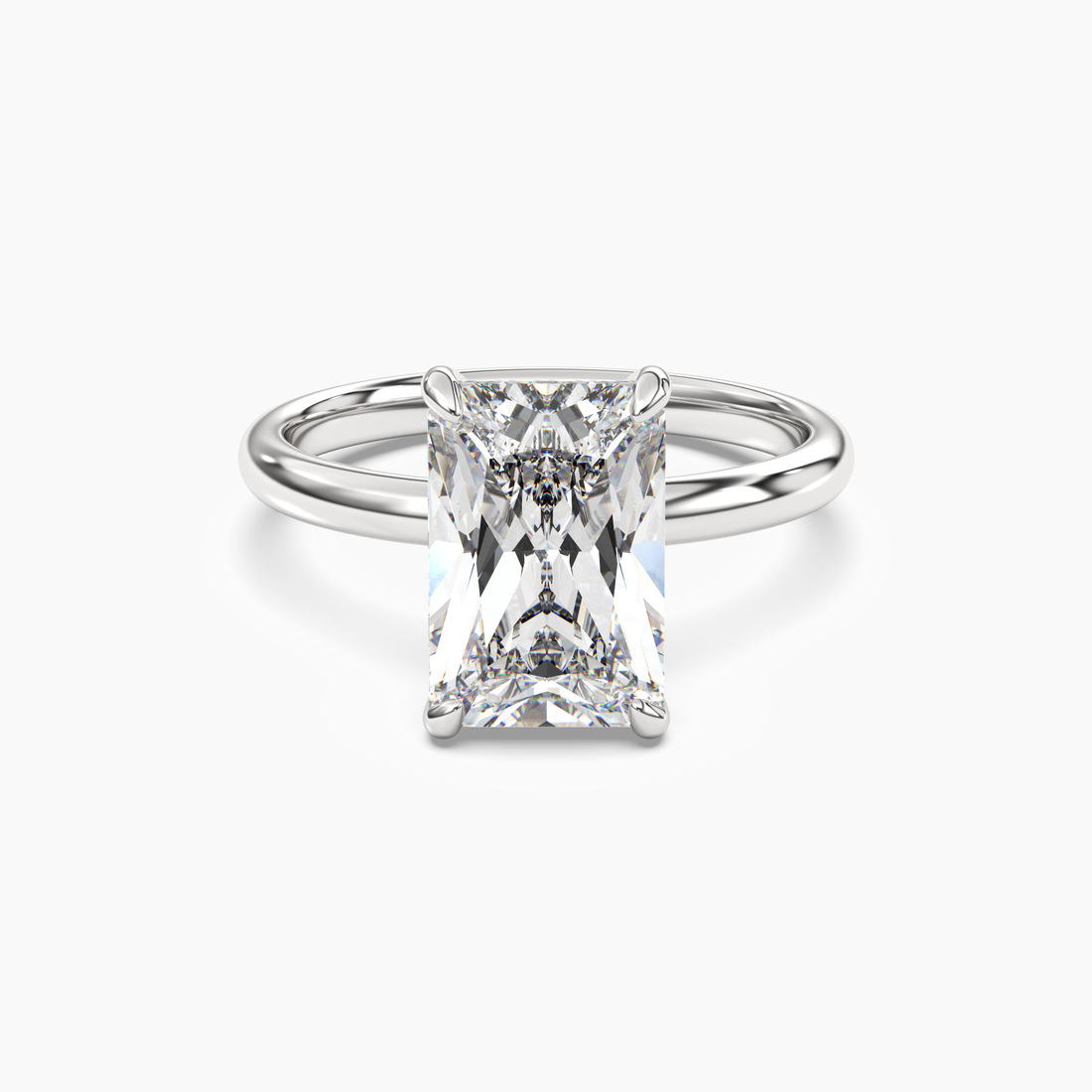 Lyric Radiant Hidden Halo 1.5 Carat Lab Grown Diamond Engagement Ring in 18K Rose Gold