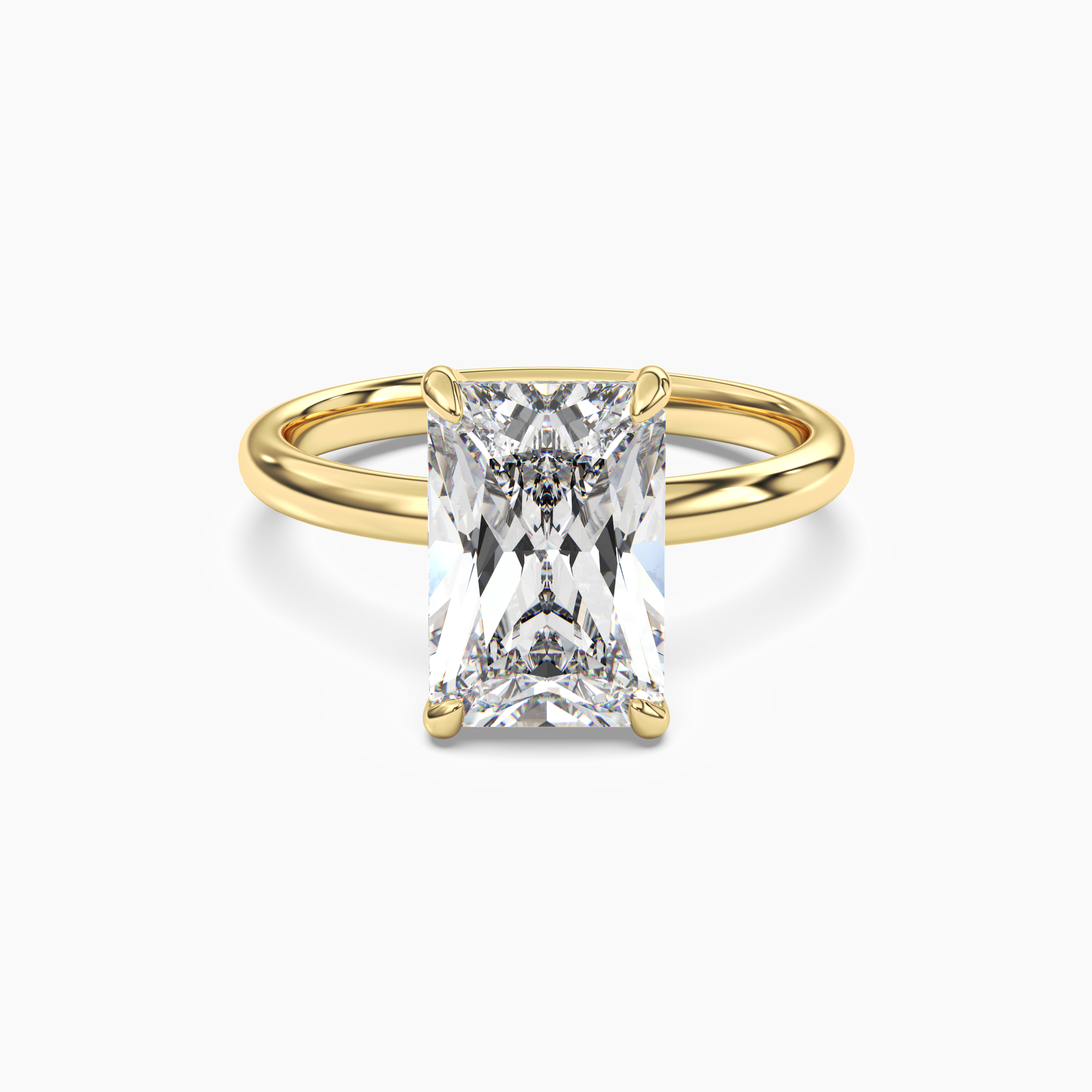 Lyric Radiant Hidden Halo 1 Carat Lab Grown Diamond Engagement Ring in 18K Rose Gold