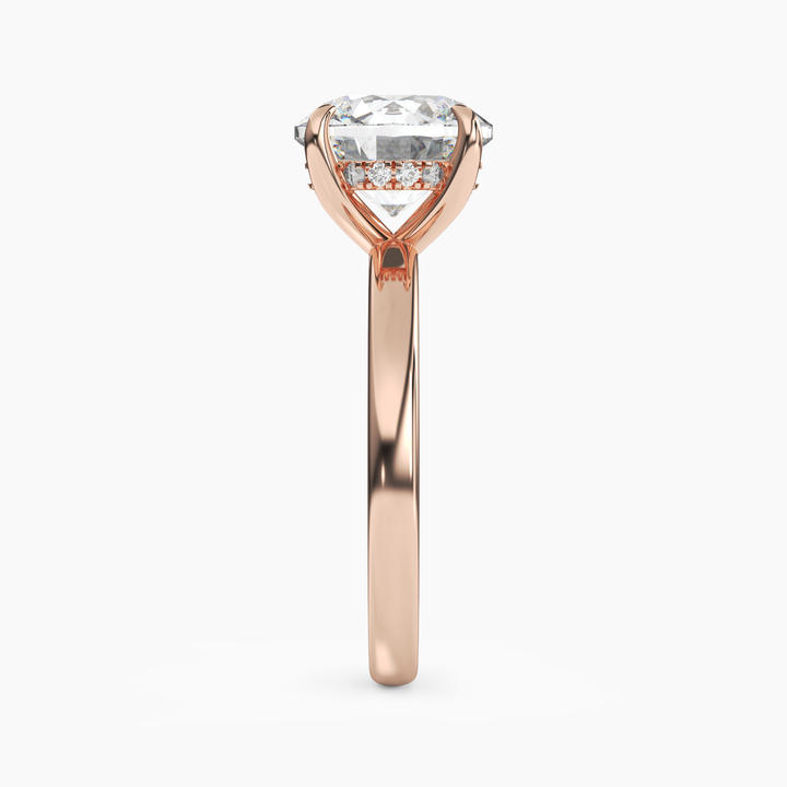 Lyric Round Hidden Halo 1.5 Carat Lab Grown Diamond Engagement Ring in 14K White Gold