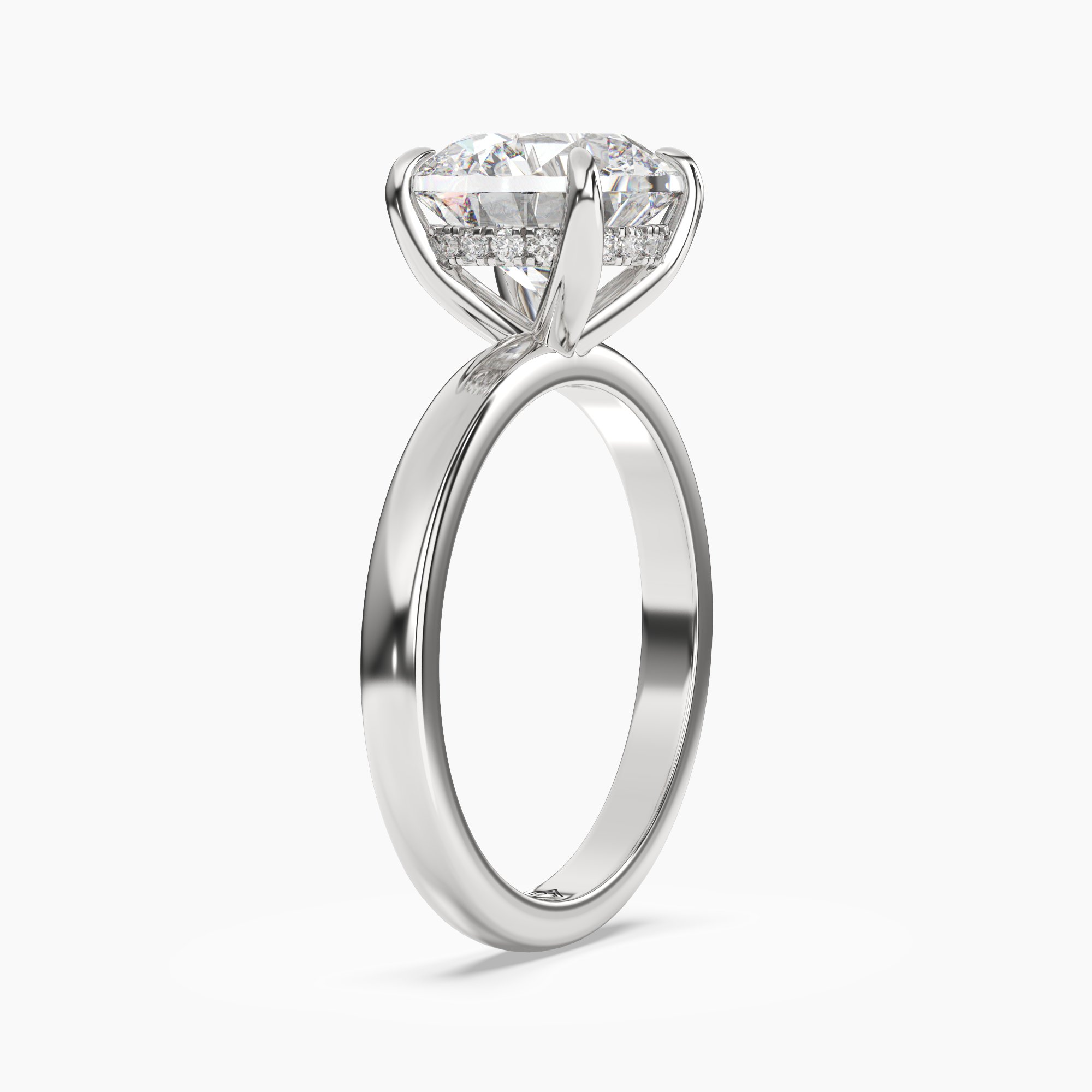 Lyric Round Hidden Halo 1.5 Carat Lab Grown Diamond Engagement Ring in 14K White Gold