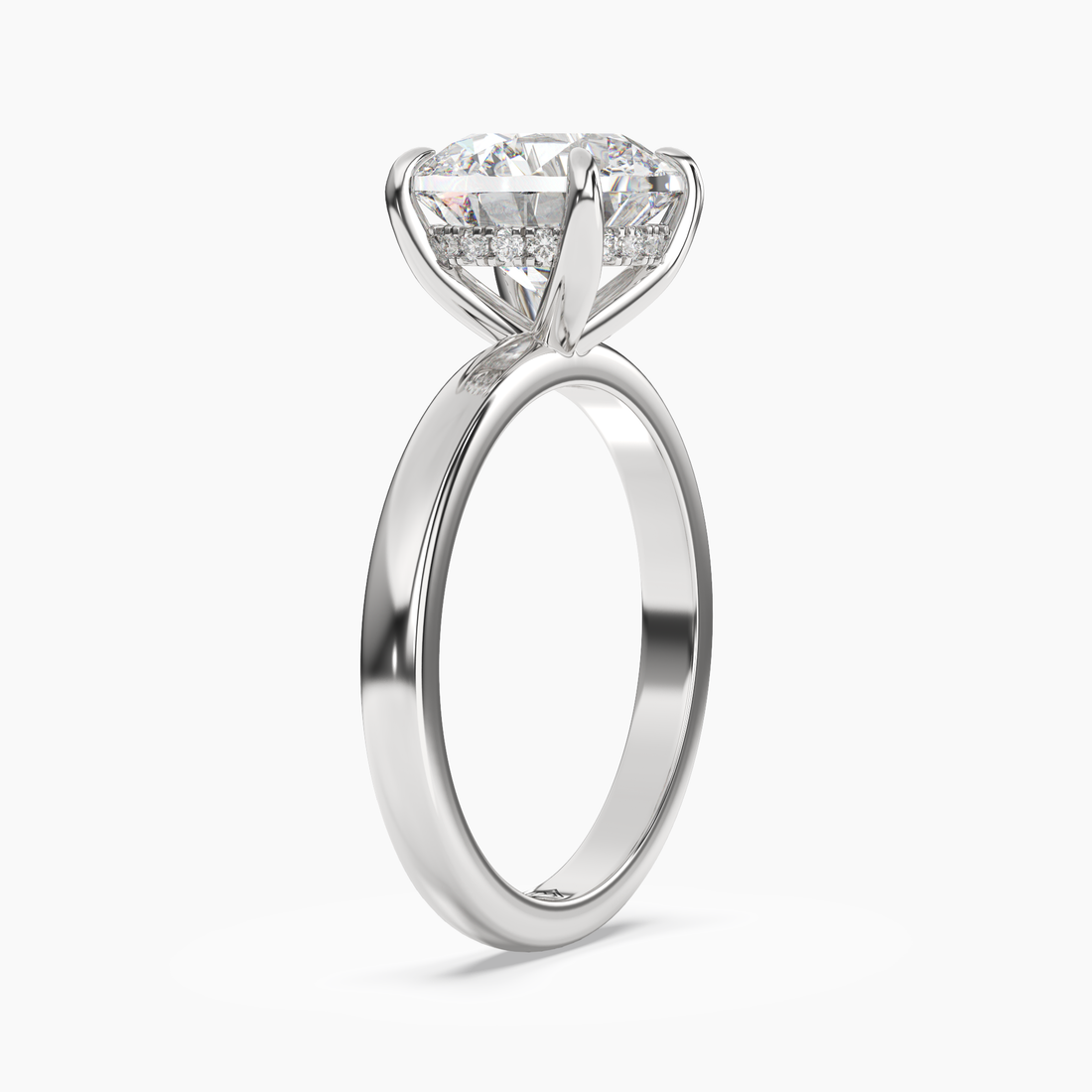 Lyric Round Hidden Halo 1 Carat Lab Grown Diamond Engagement Ring in 18K Yellow Gold