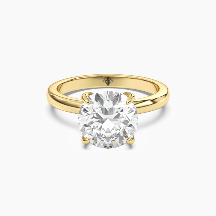 Lyric Round Hidden Halo 1.5 Carat Lab Grown Diamond Engagement Ring in 18K Yellow Gold